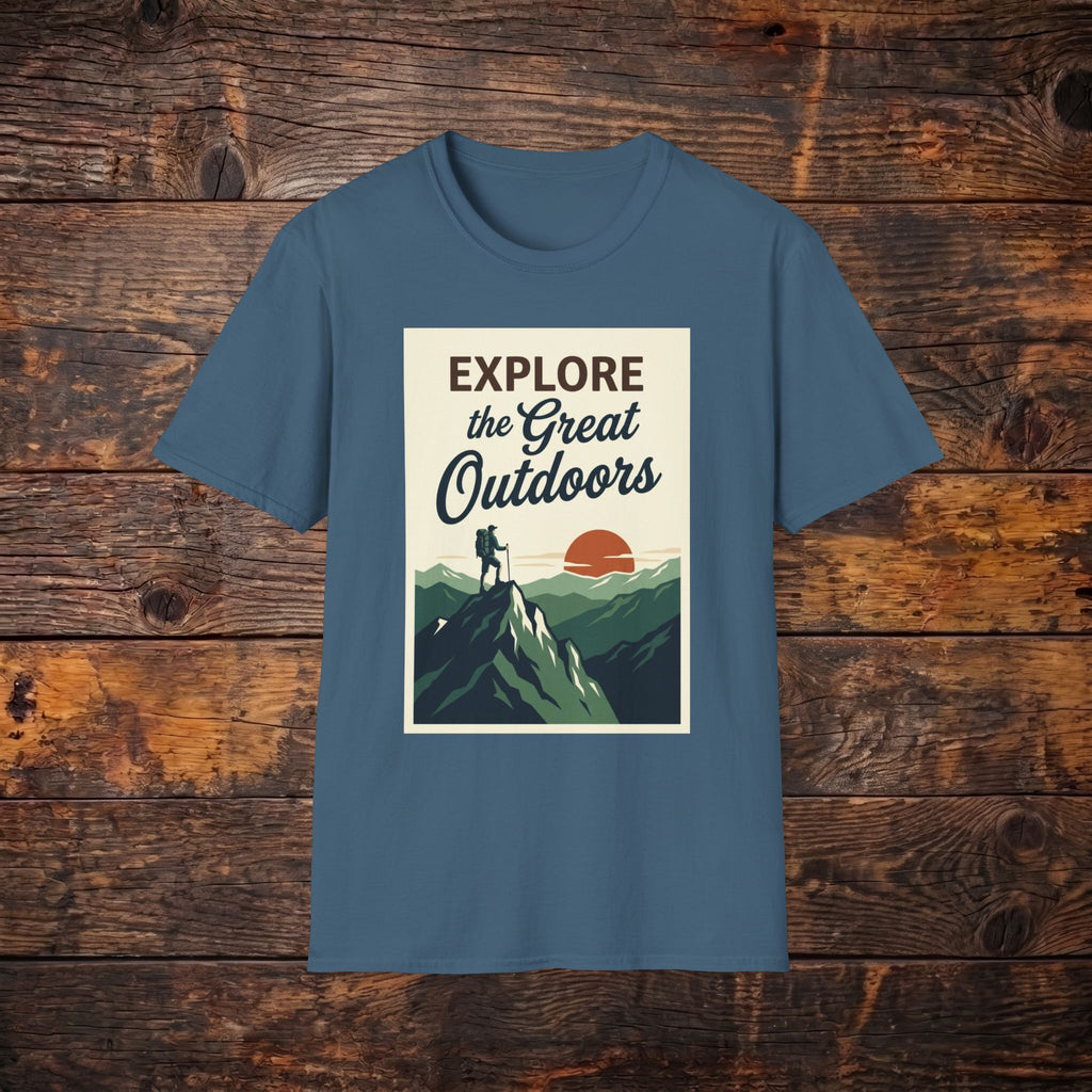 Explore the Great Outdoors T-Shirt — Vintage Mountain Adventure Tee