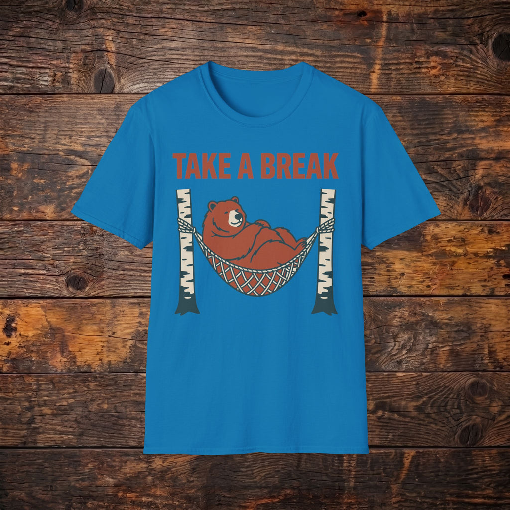 Take A Break Bear T-Shirt — Relaxing Hammock Graphic Tee