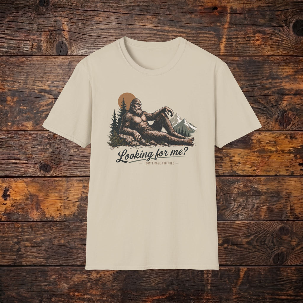 Bigfoot Graphic T-Shirt — 'Looking for Me?' Retro Mountain Sasquatch Tee