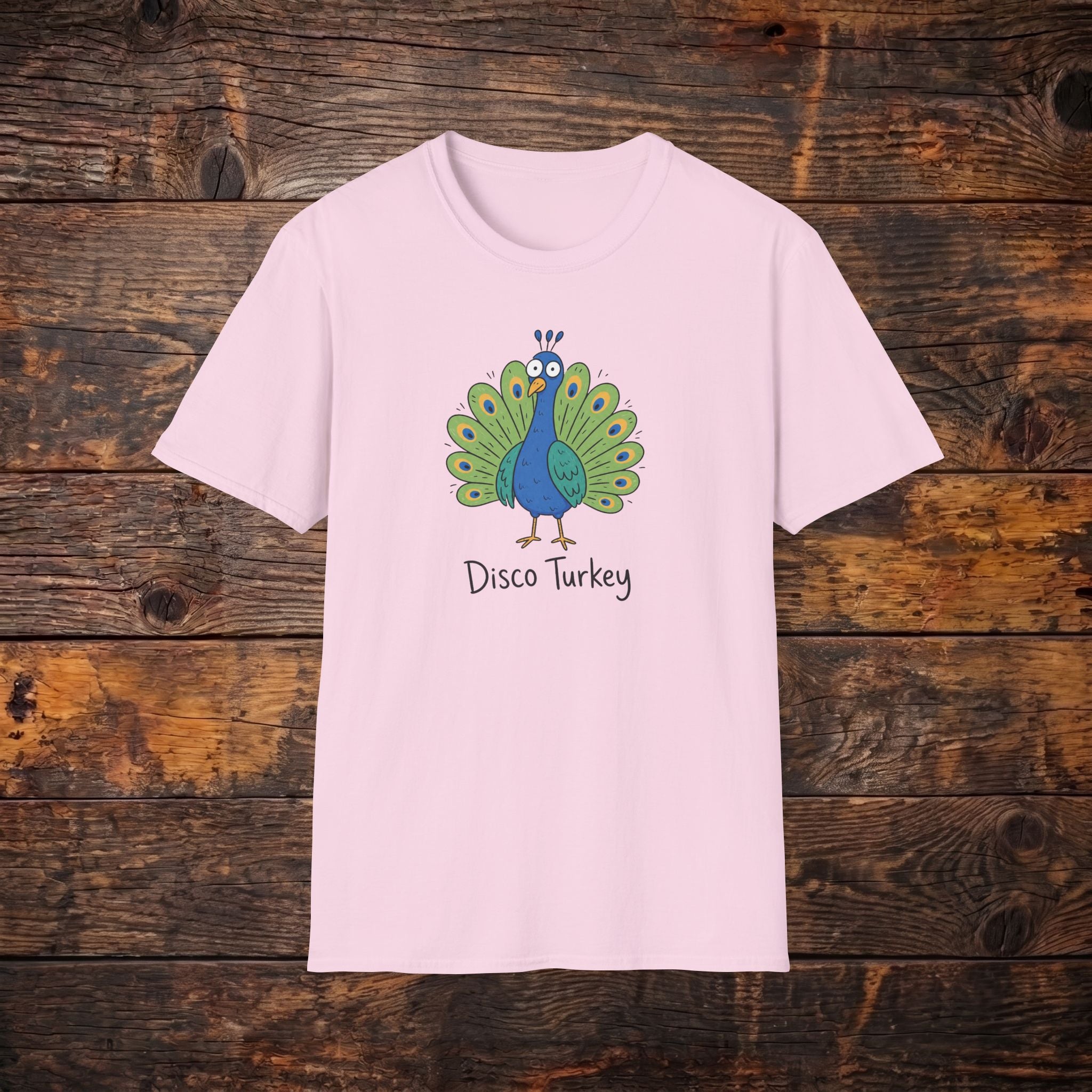 Disco Turkey T-Shirt — Funny Peacock Illustration Tee