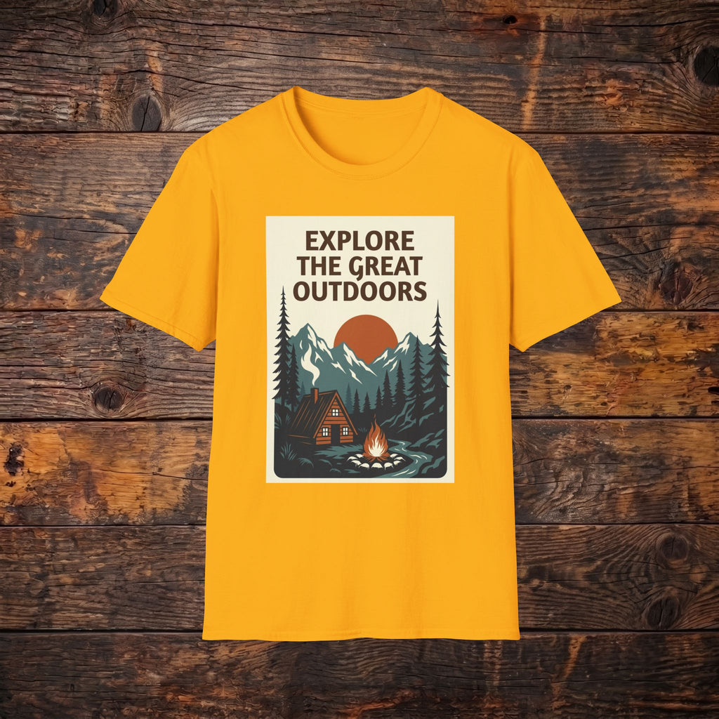 Explore The Great Outdoors T-Shirt — Vintage Mountain Camping Tee