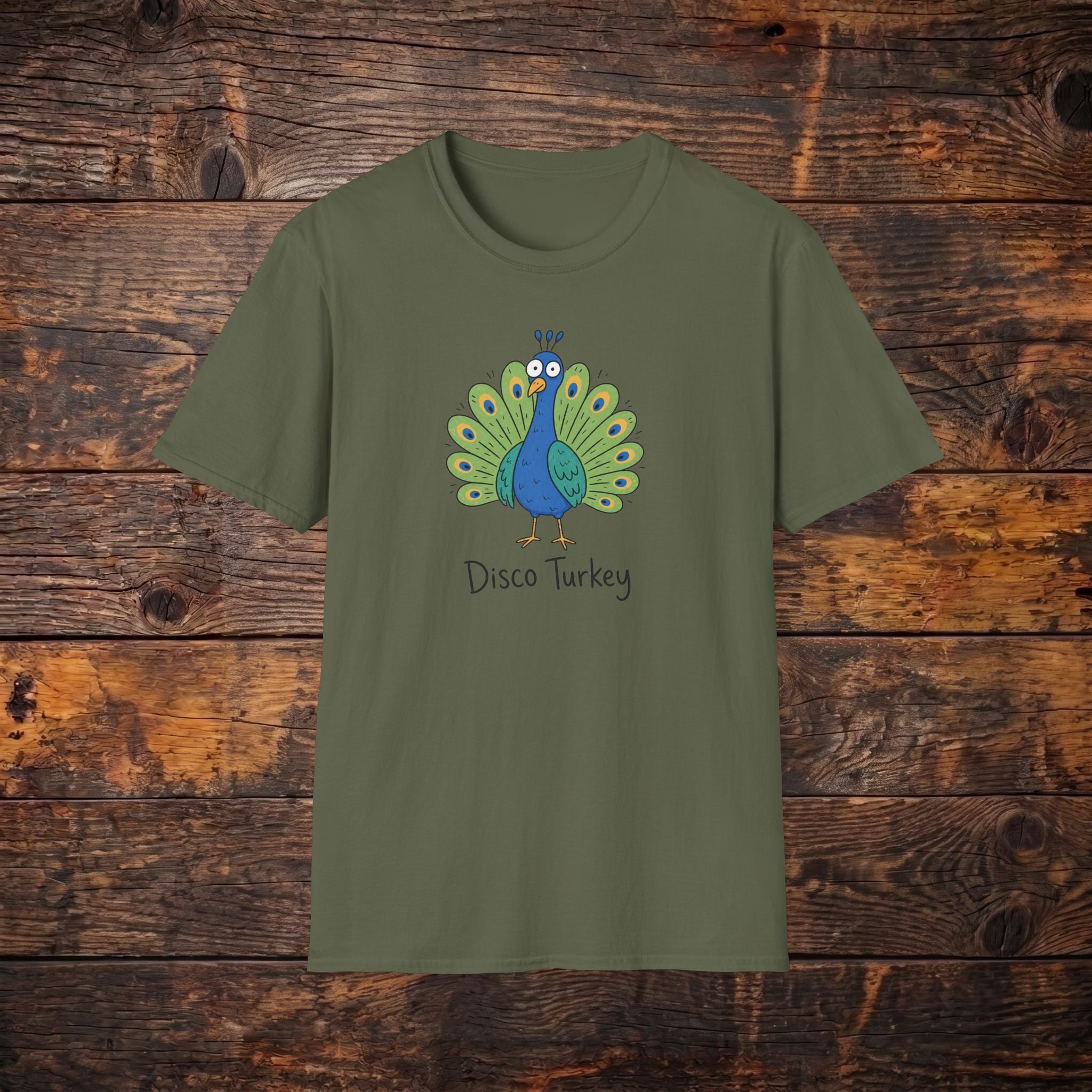 Disco Turkey T-Shirt — Funny Peacock Illustration Tee
