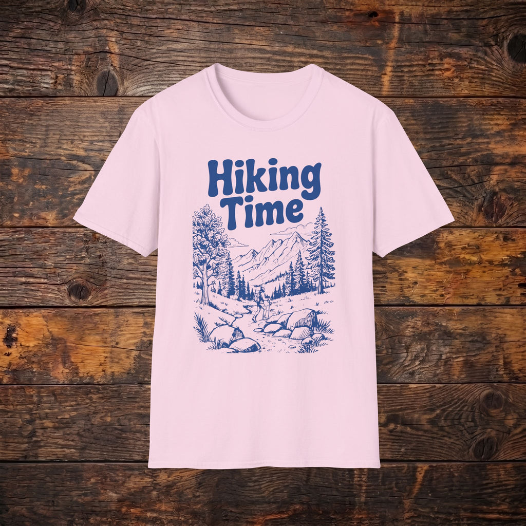 Hiking Time T‑Shirt — Retro Outdoor Mountains & Pines Tee