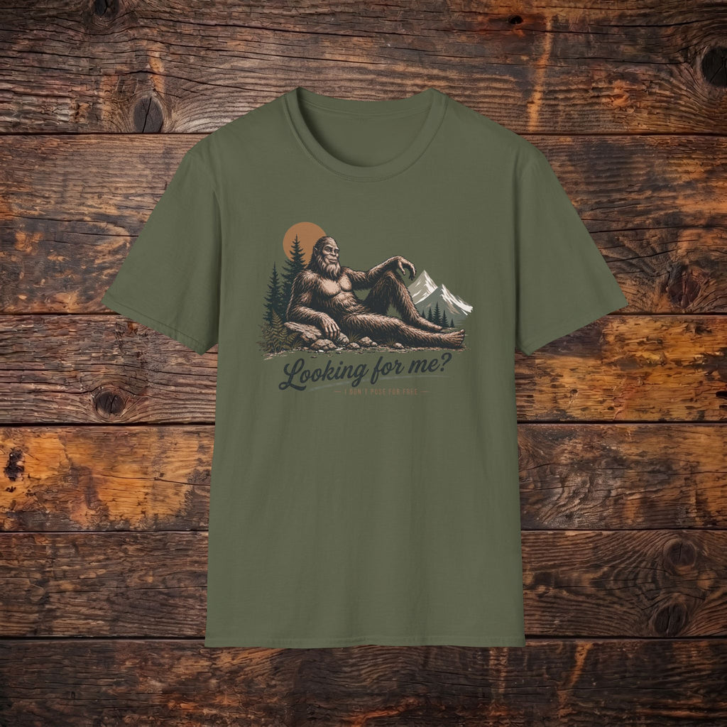 Bigfoot Graphic T-Shirt — 'Looking for Me?' Retro Mountain Sasquatch Tee