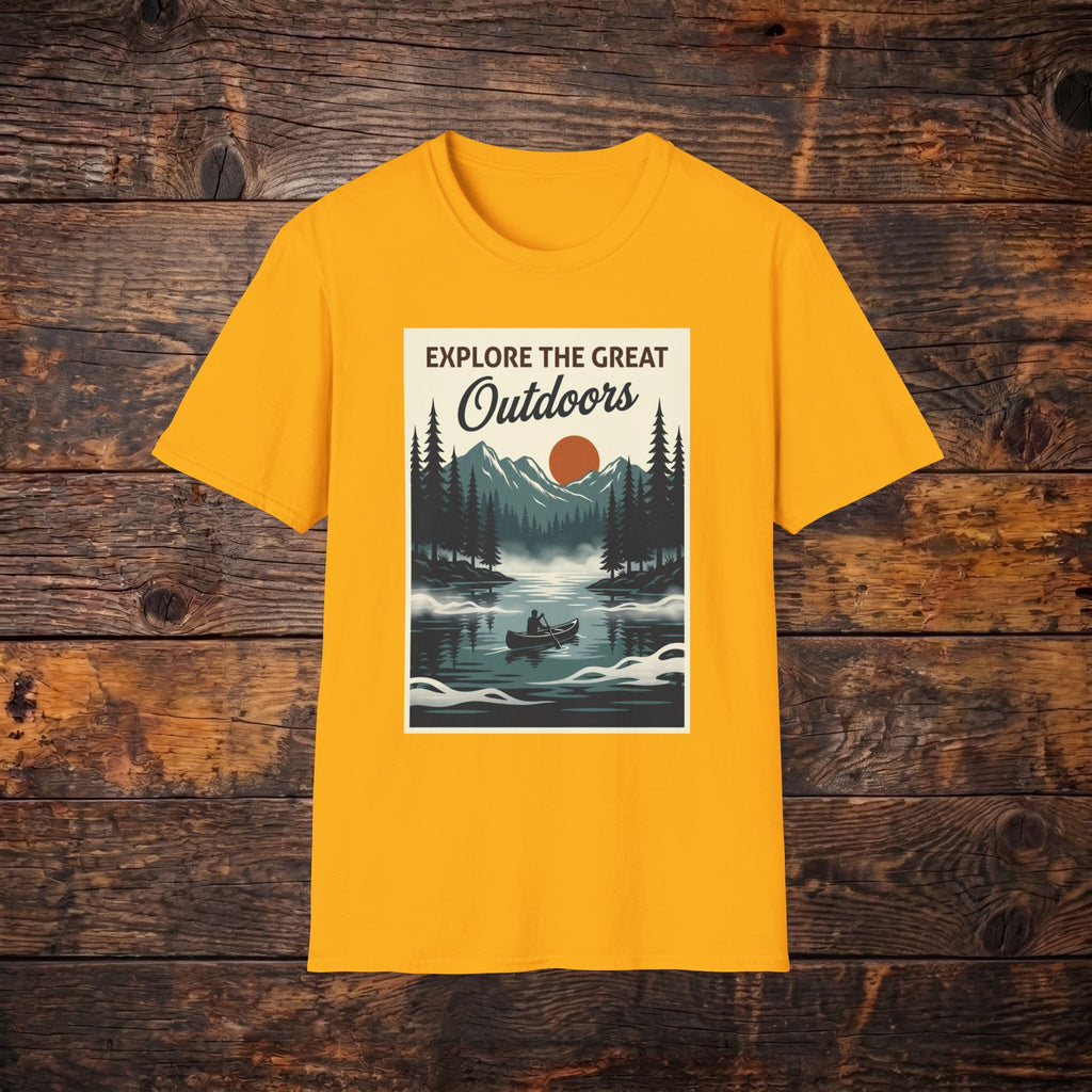 Explore The Great Outdoors T-Shirt — Vintage Mountain Camping Tee