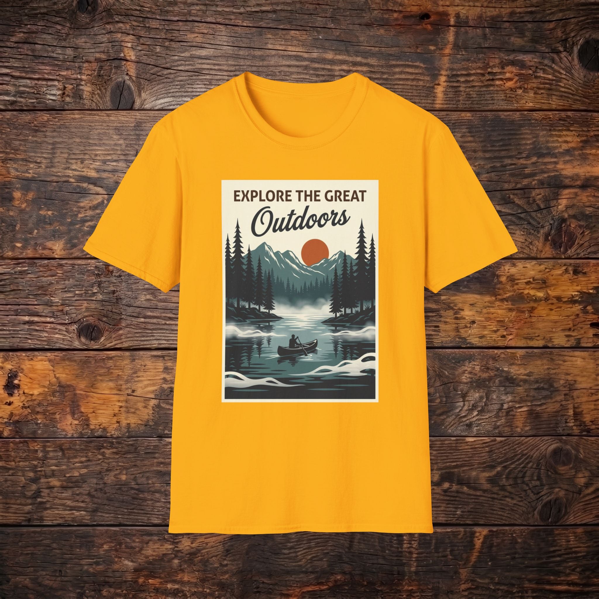 Explore The Great Outdoors T-Shirt — Vintage Mountain Camping Tee