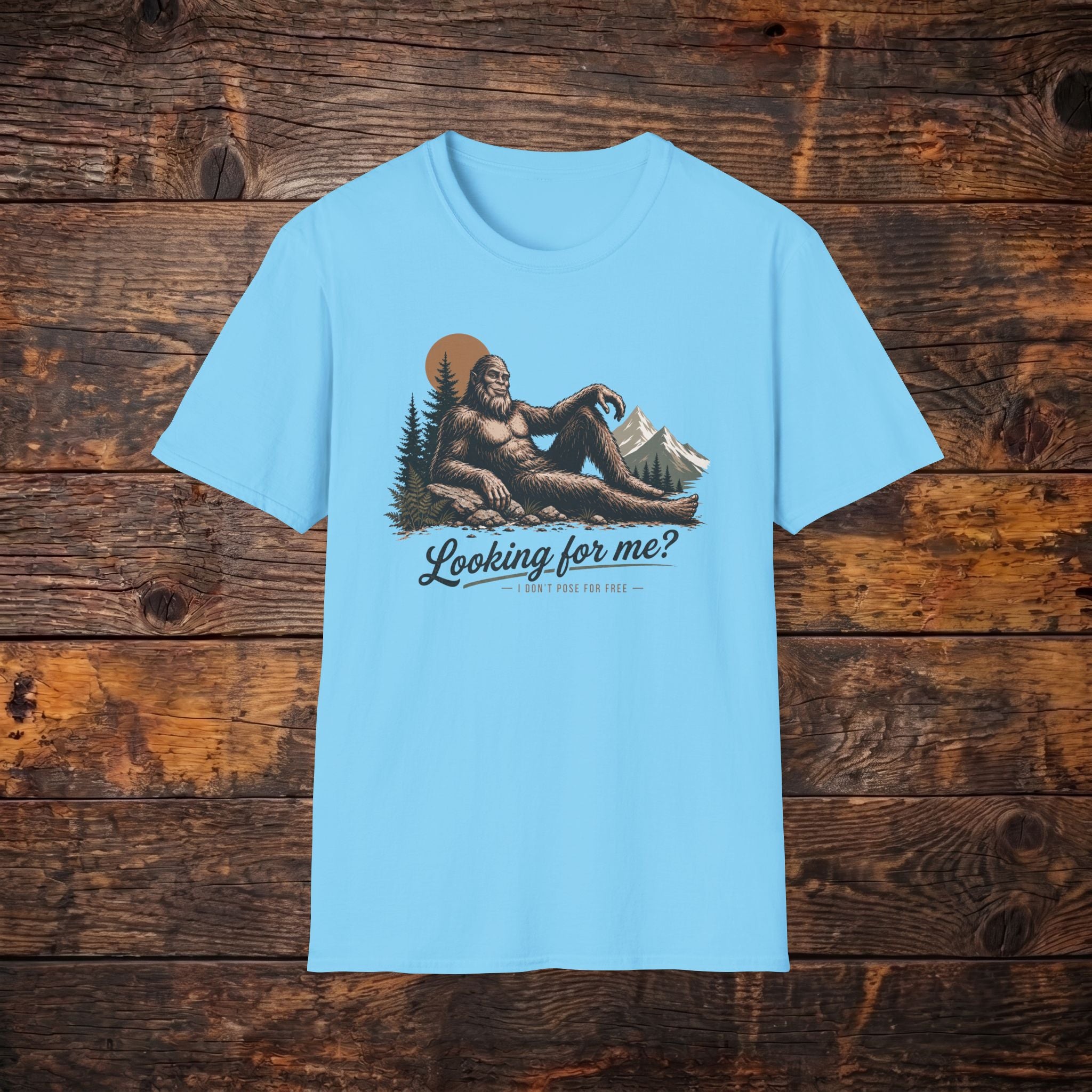 Bigfoot Graphic T-Shirt — 'Looking for Me?' Retro Mountain Sasquatch Tee