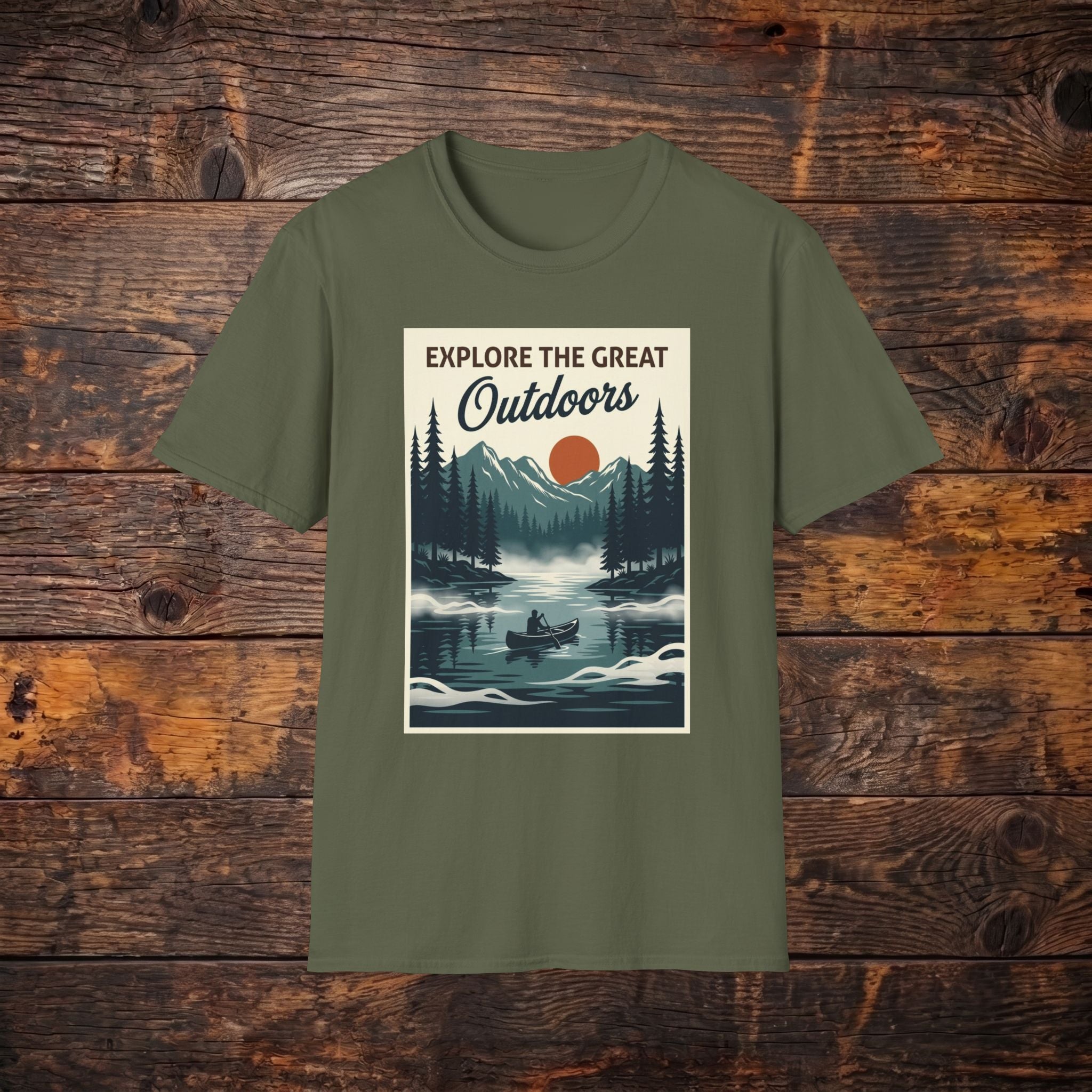 Explore The Great Outdoors T-Shirt — Vintage Mountain Camping Tee