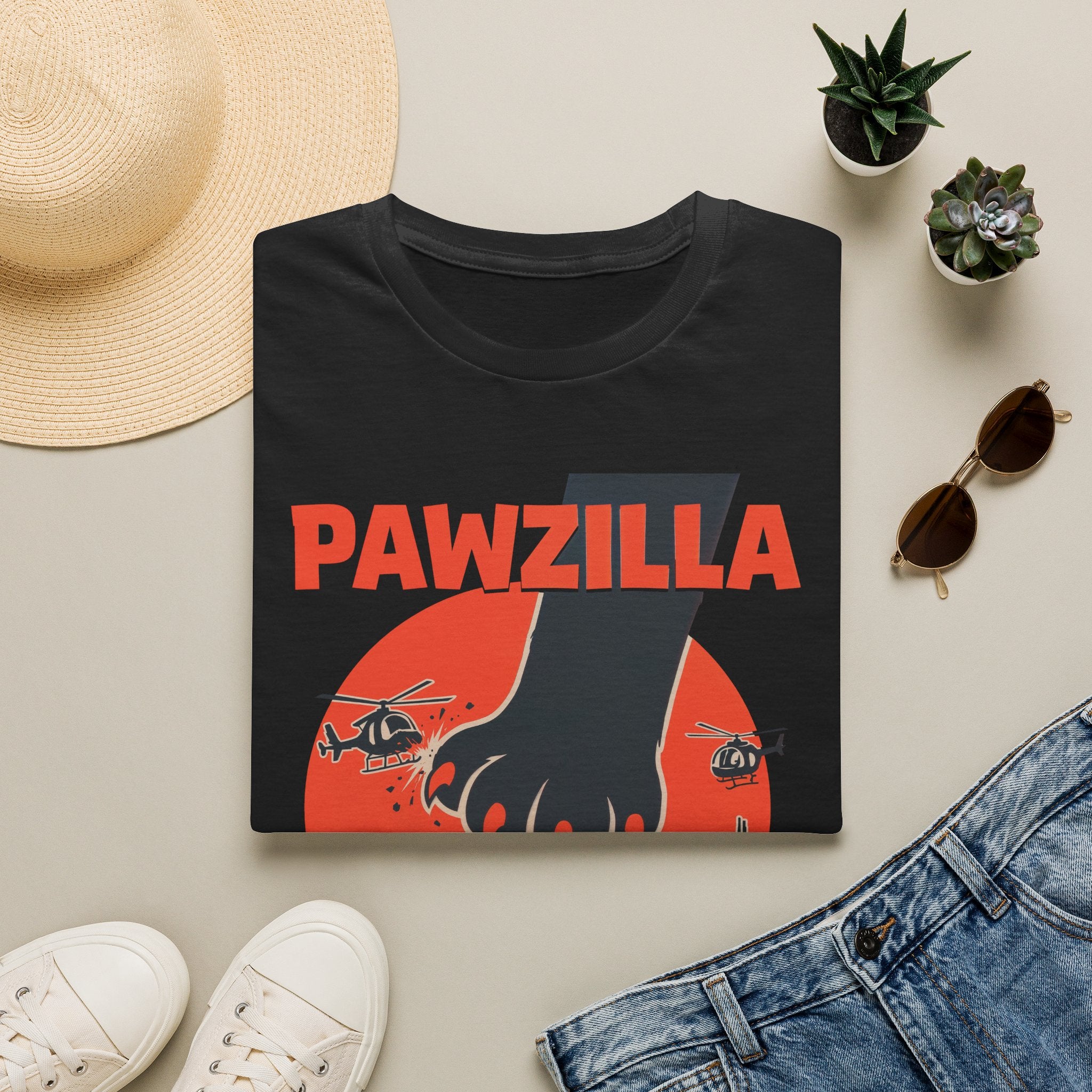Pawzilla T-Shirt — Retro Monster Paw Graphic Tee