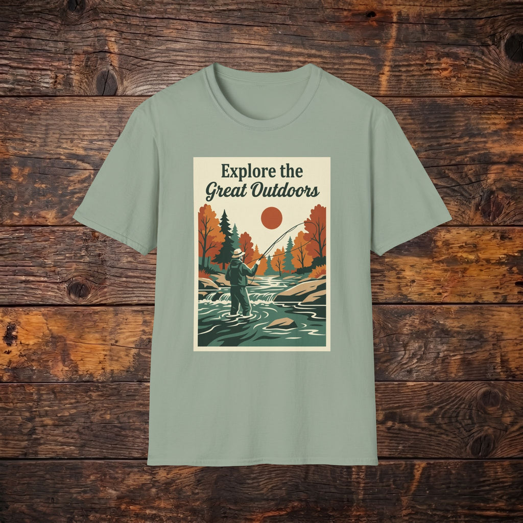 Explore the Great Outdoors T-Shirt — Retro Fishing Nature Tee