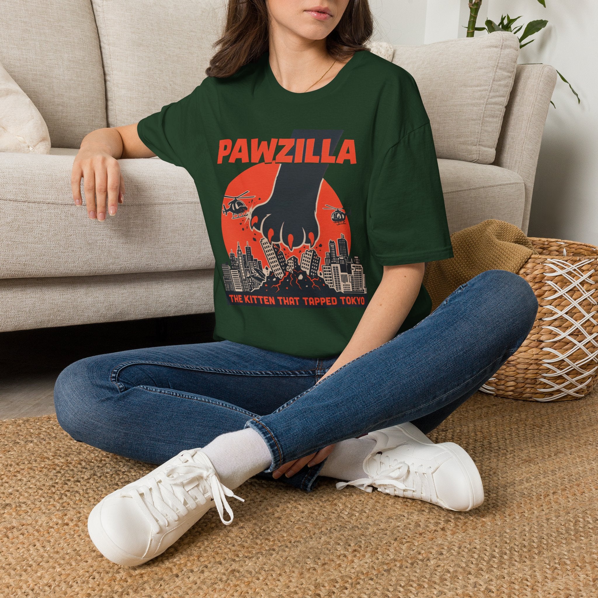 Pawzilla T-Shirt — Retro Monster Paw Graphic Tee