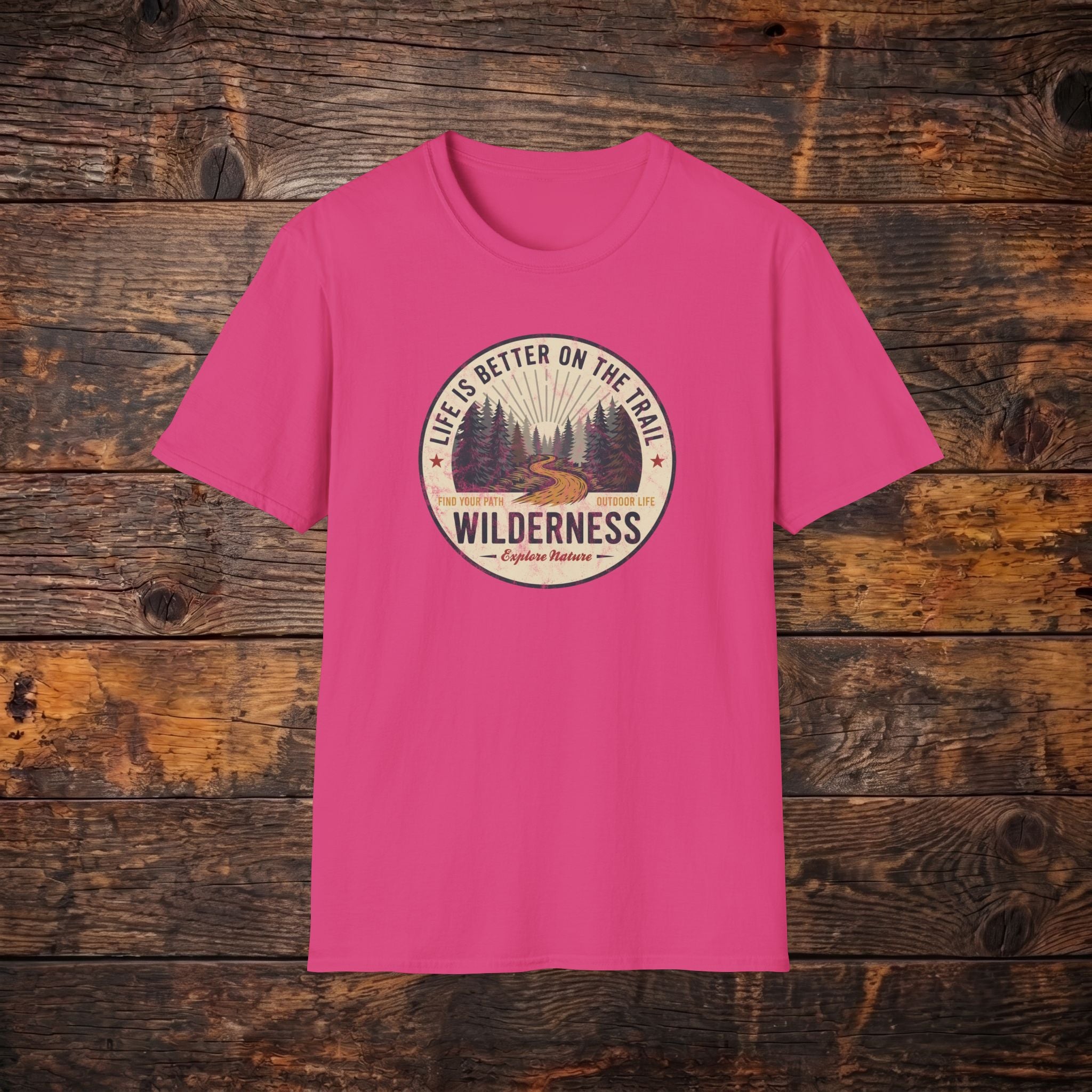 Wilderness Trail T-Shirt — "Life Is Better On The Trail" Vintage Outdoor Tee