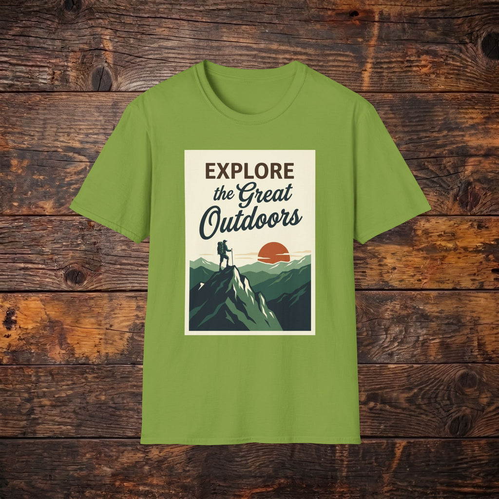 Explore the Great Outdoors T-Shirt — Vintage Mountain Adventure Tee