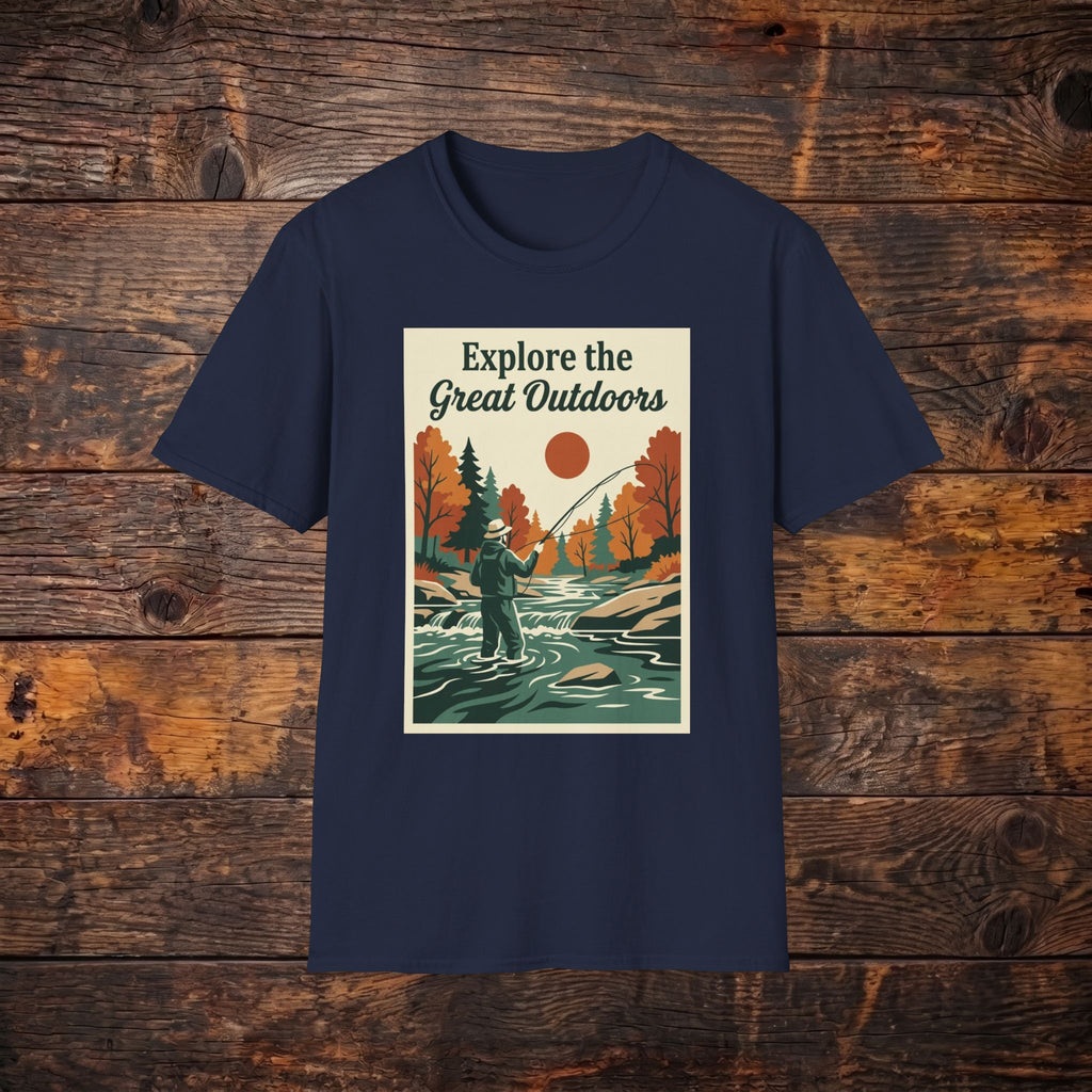 Explore the Great Outdoors T-Shirt — Retro Fishing Nature Tee