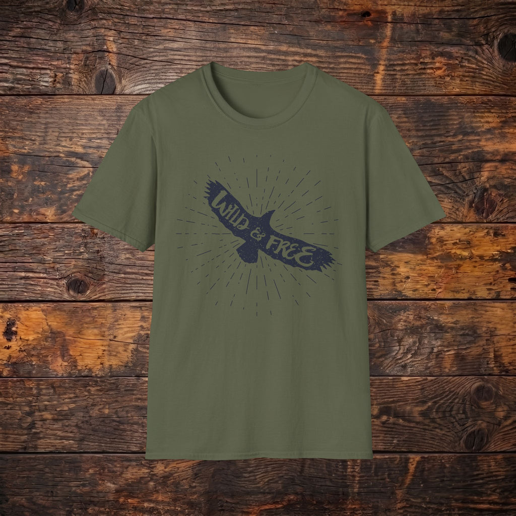 Wild & Free Eagle T-Shirt — Vintage Adventure Graphic Tee