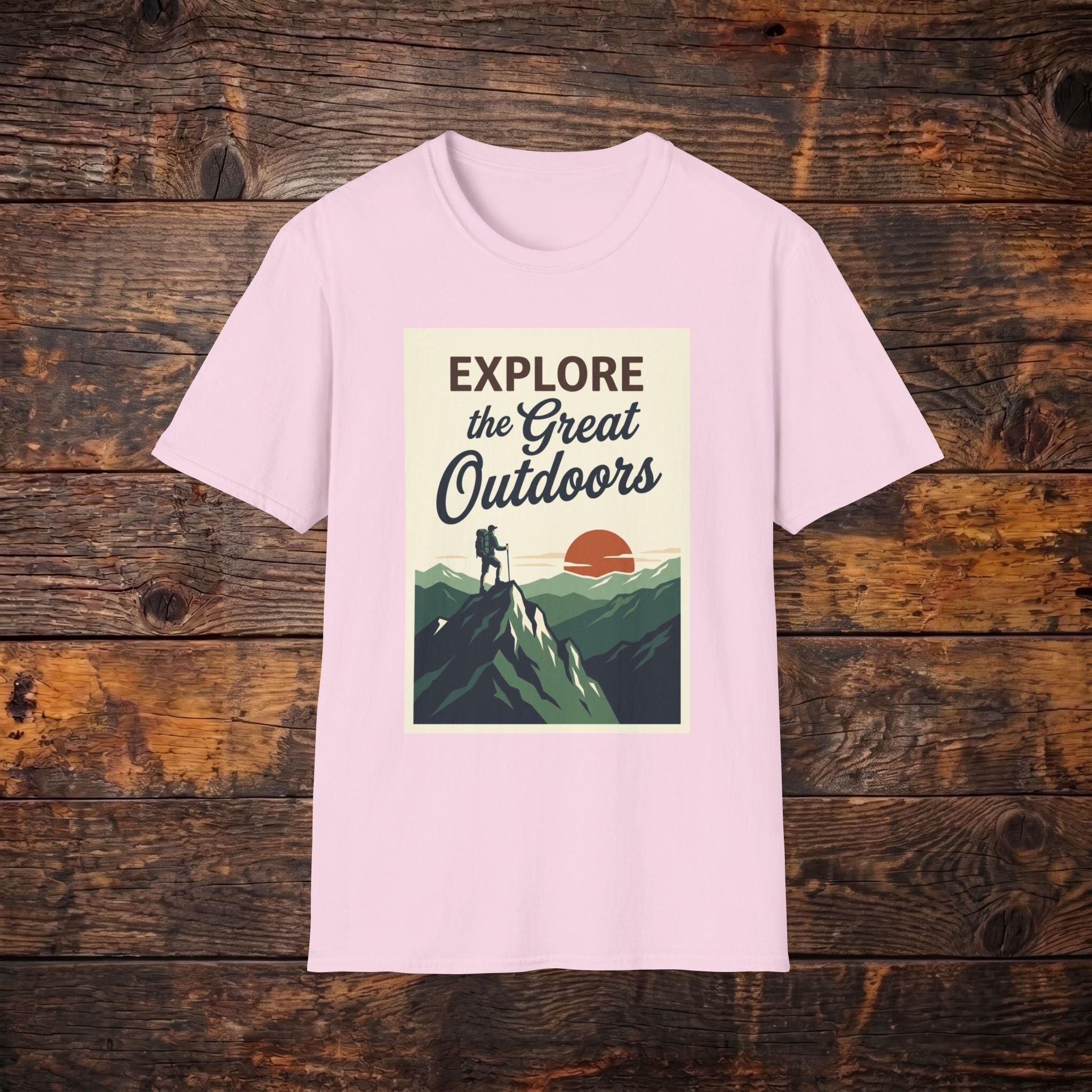 Explore the Great Outdoors T-Shirt — Vintage Mountain Adventure Tee