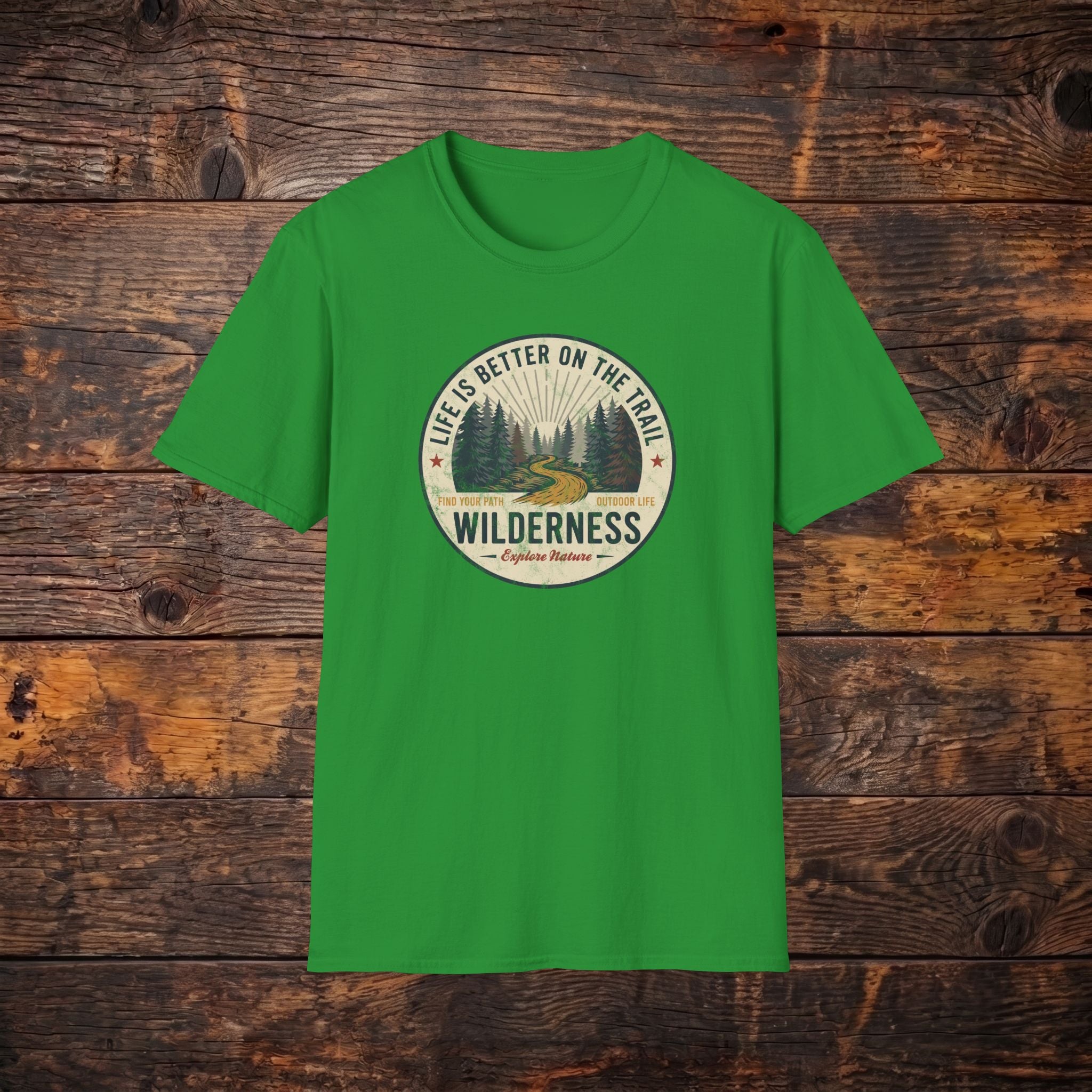 Wilderness Trail T-Shirt — "Life Is Better On The Trail" Vintage Outdoor Tee
