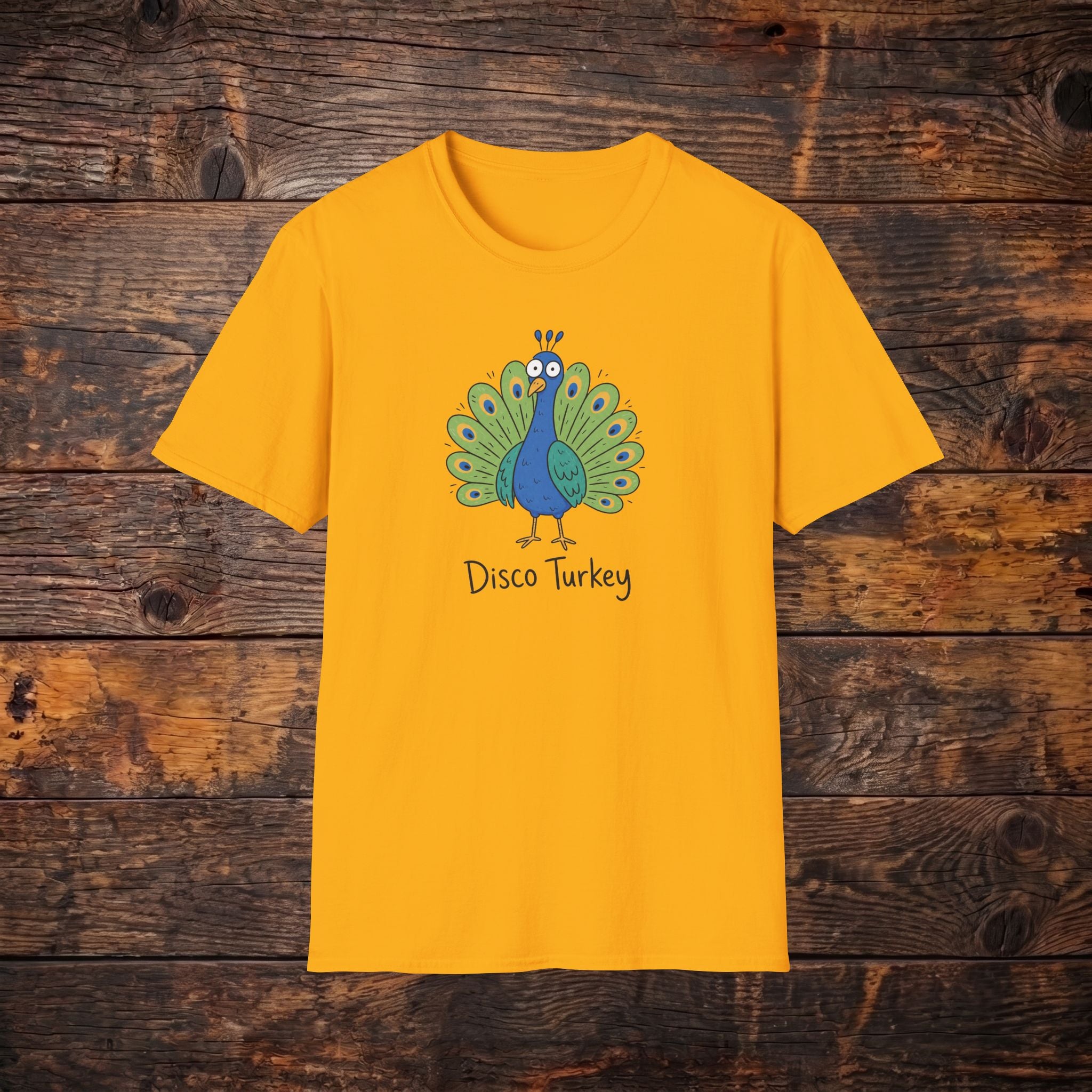 Disco Turkey T-Shirt — Funny Peacock Illustration Tee
