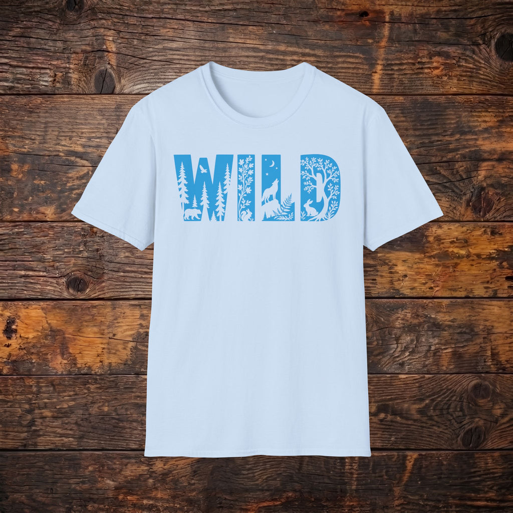 WILD Nature Graphic T-Shirt — Blue Wilderness Lettering