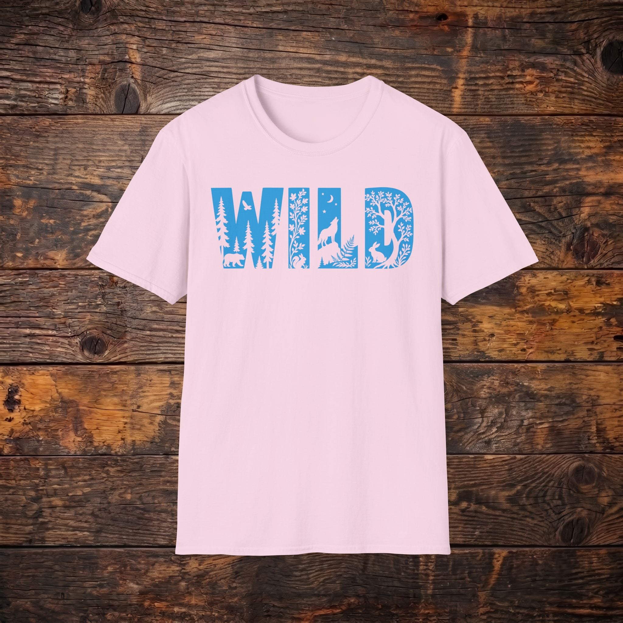 WILD Nature Graphic T-Shirt — Blue Wilderness Lettering