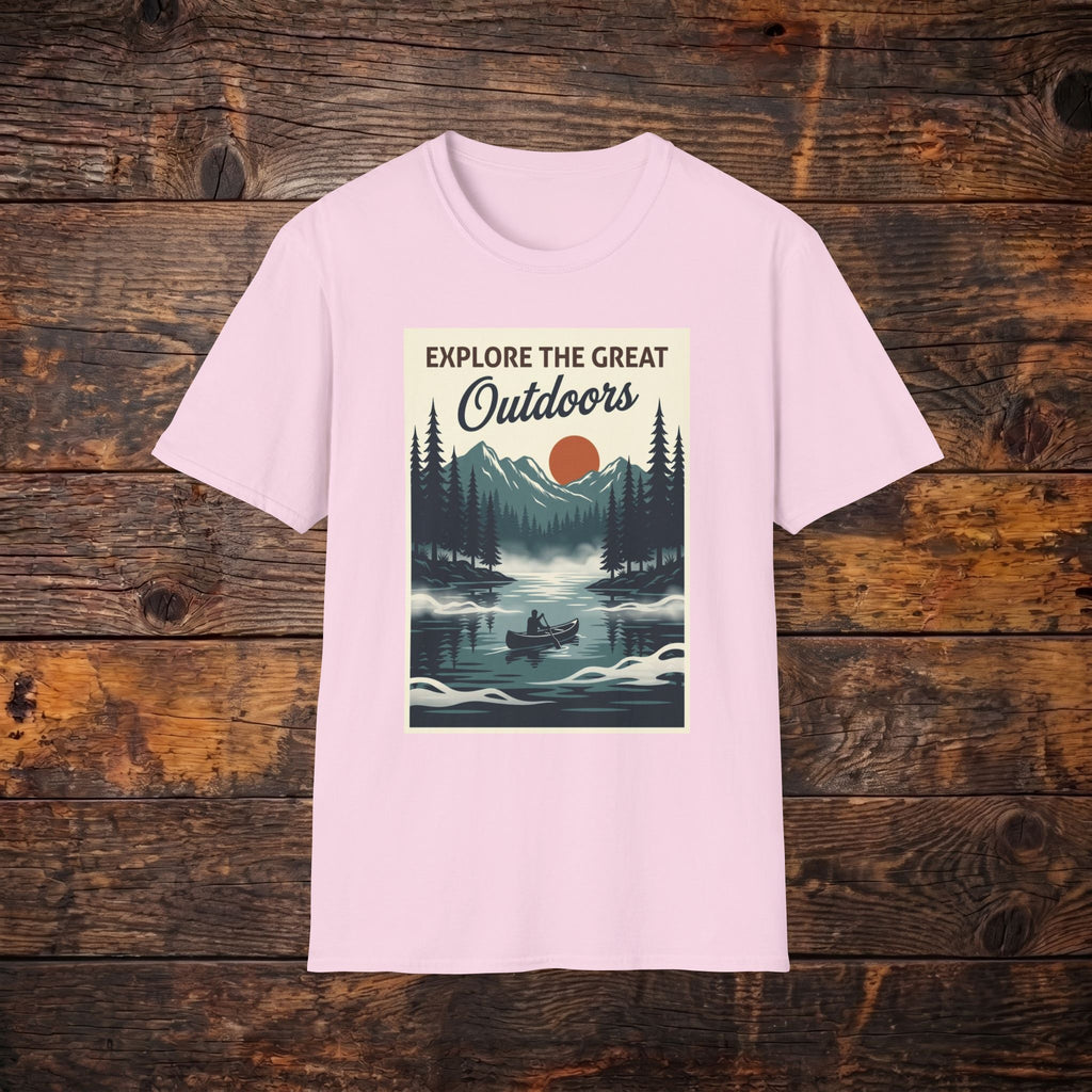 Explore The Great Outdoors T-Shirt — Vintage Mountain Camping Tee
