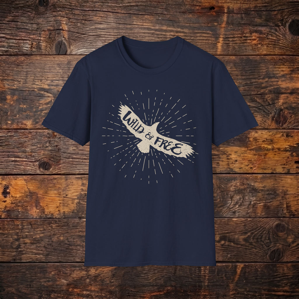 Wild & Free Eagle T-Shirt — Vintage Adventure Graphic Tee