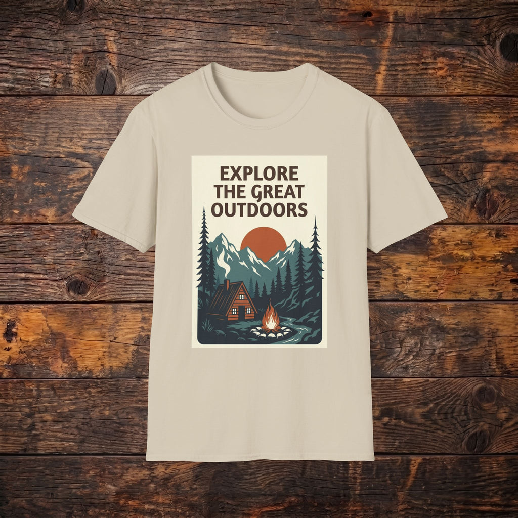Explore The Great Outdoors T-Shirt — Vintage Mountain Camping Tee