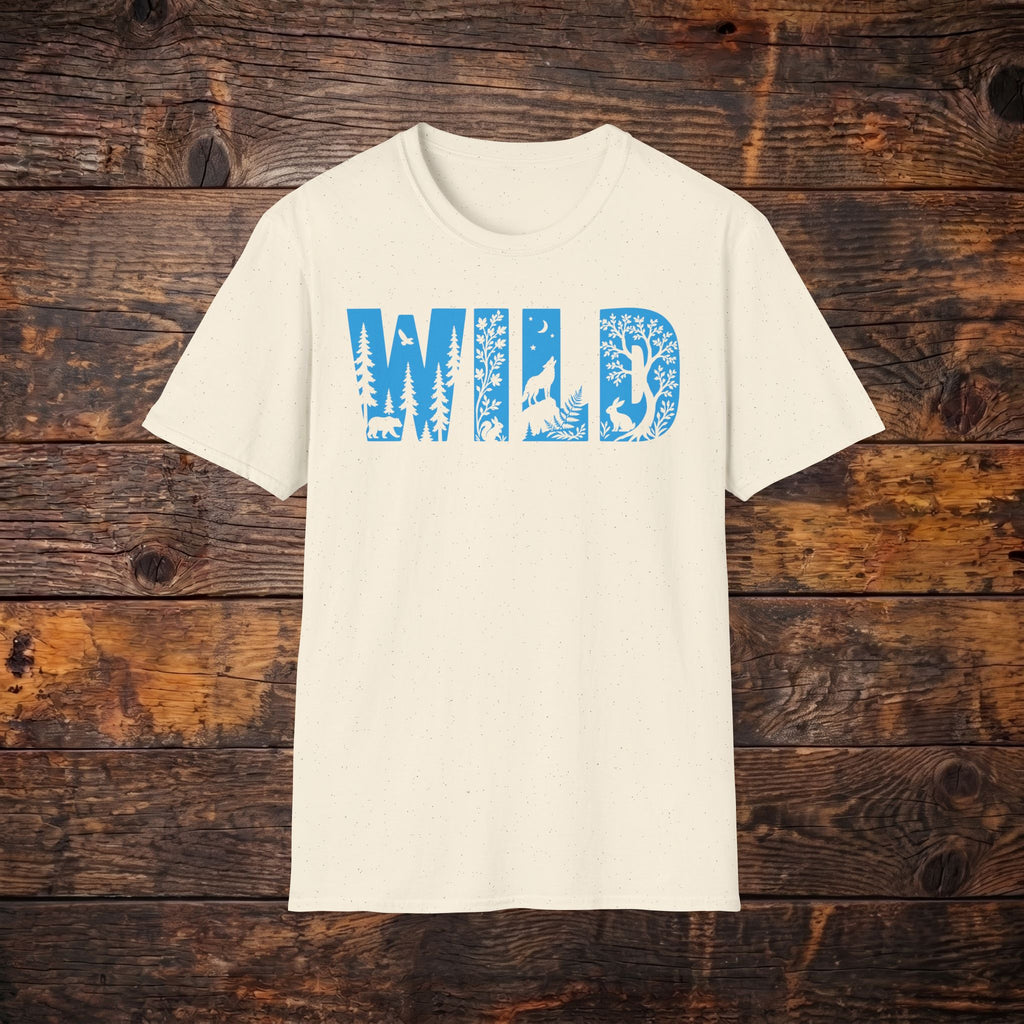 WILD Nature Graphic T-Shirt — Blue Wilderness Lettering