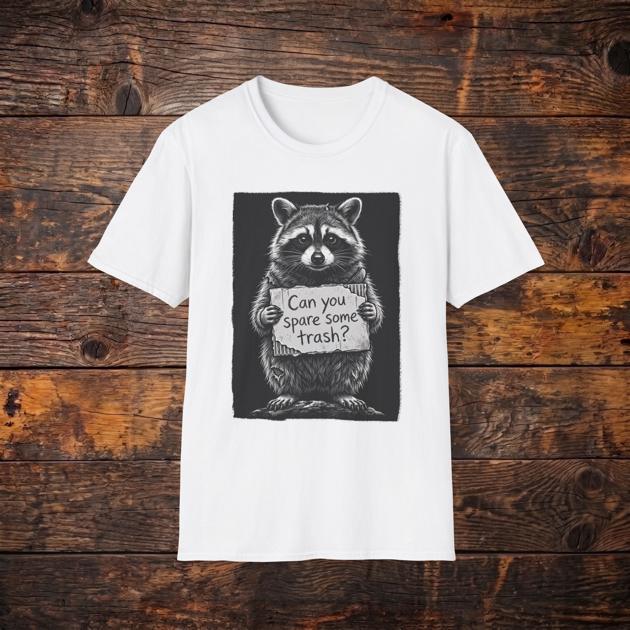 Raccoon "Can You Spare Some Trash?" T-Shirt