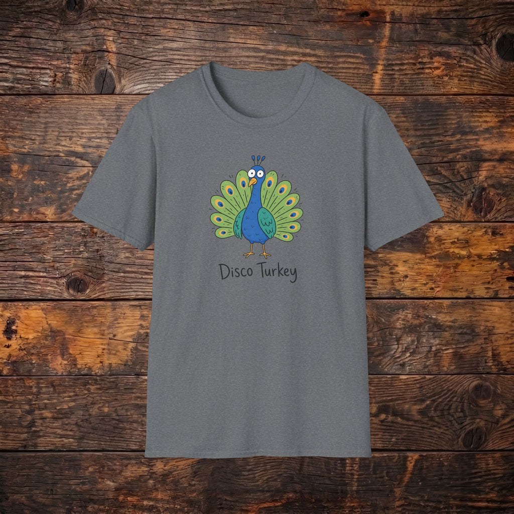 Disco Turkey T-Shirt — Funny Peacock Illustration Tee