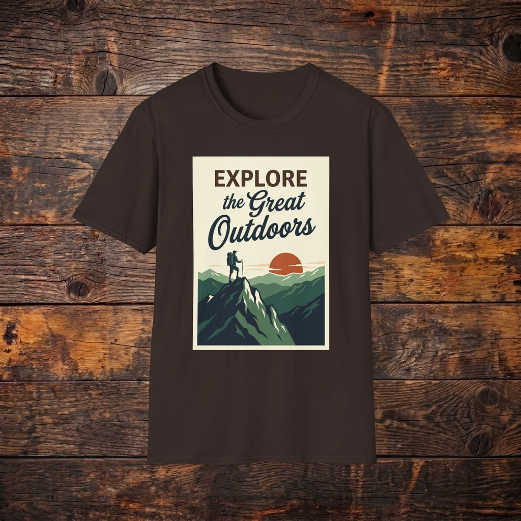 Explore the Great Outdoors T-Shirt — Vintage Mountain Adventure Tee