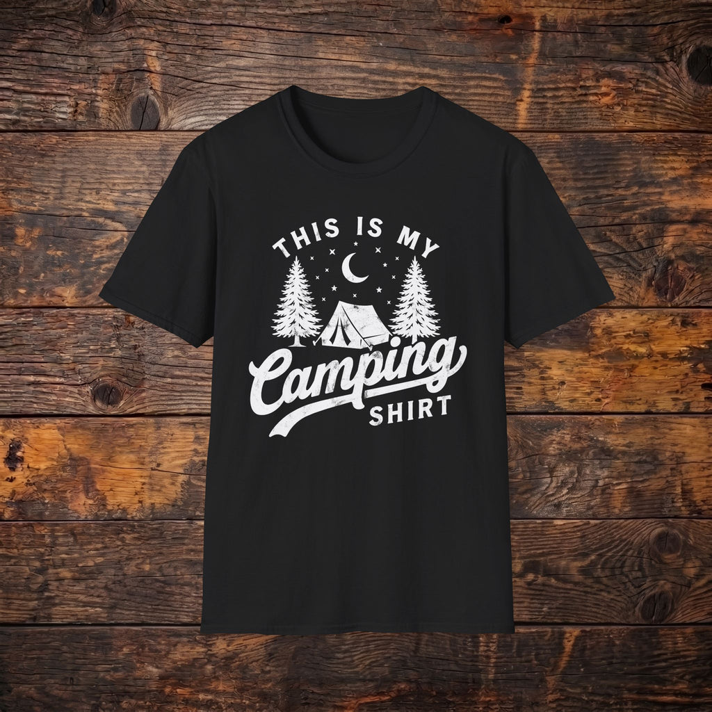 Camping Shirt — 'This Is My Camping Shirt' Graphic Tee for Outdoor Lovers