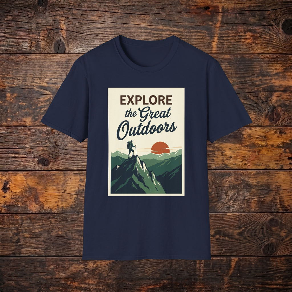 Explore the Great Outdoors T-Shirt — Vintage Mountain Adventure Tee
