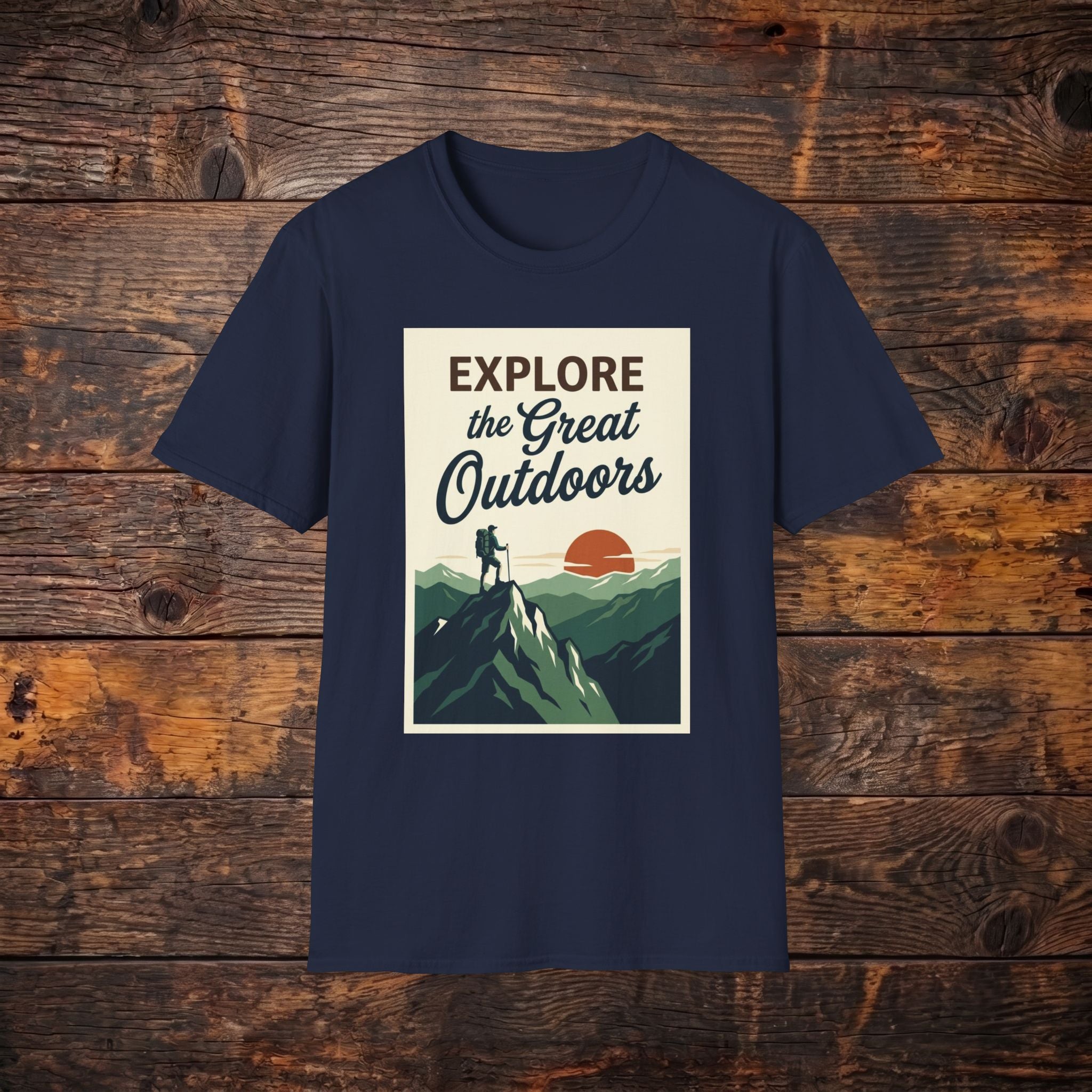Explore the Great Outdoors T-Shirt — Vintage Mountain Adventure Tee