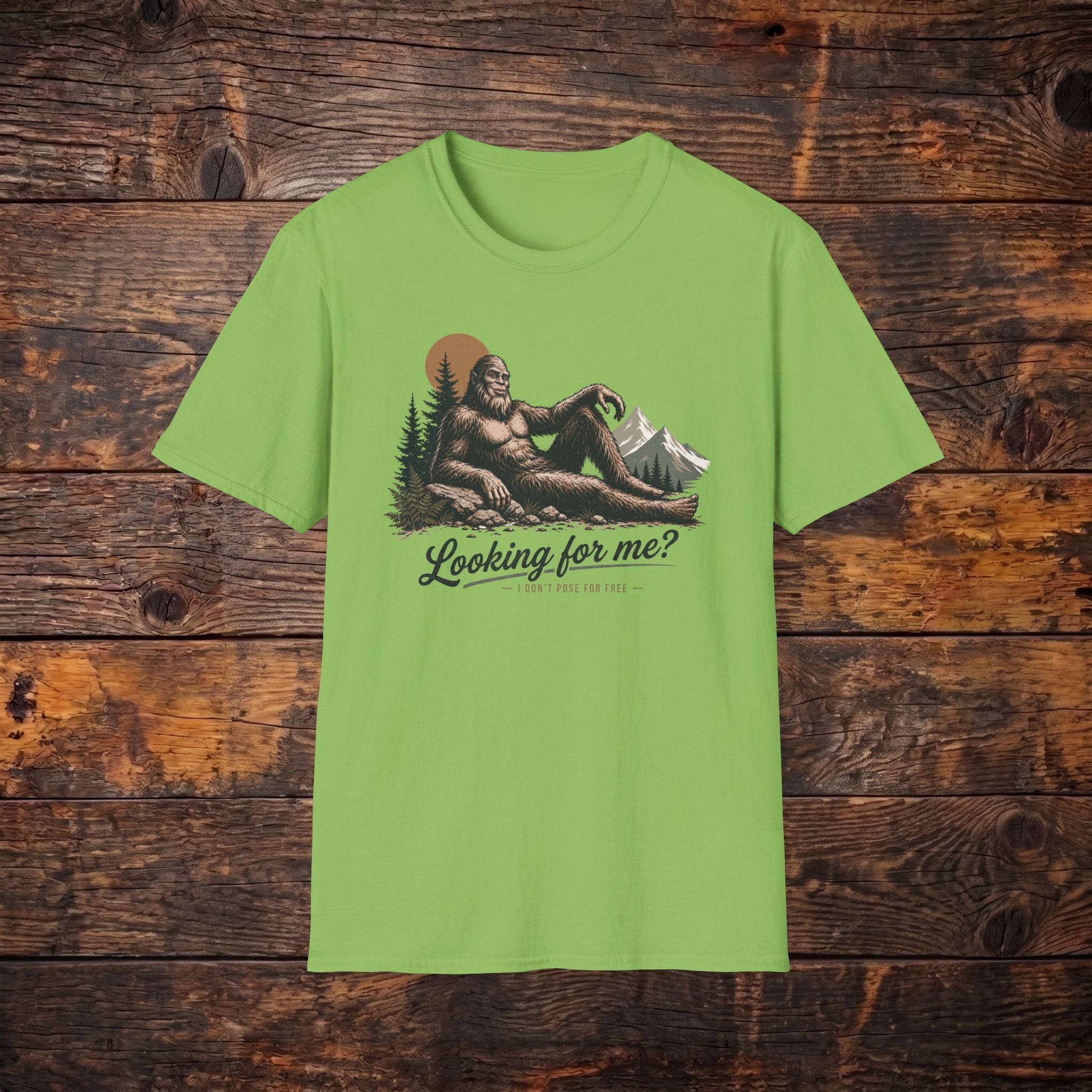 Bigfoot Graphic T-Shirt — 'Looking for Me?' Retro Mountain Sasquatch Tee