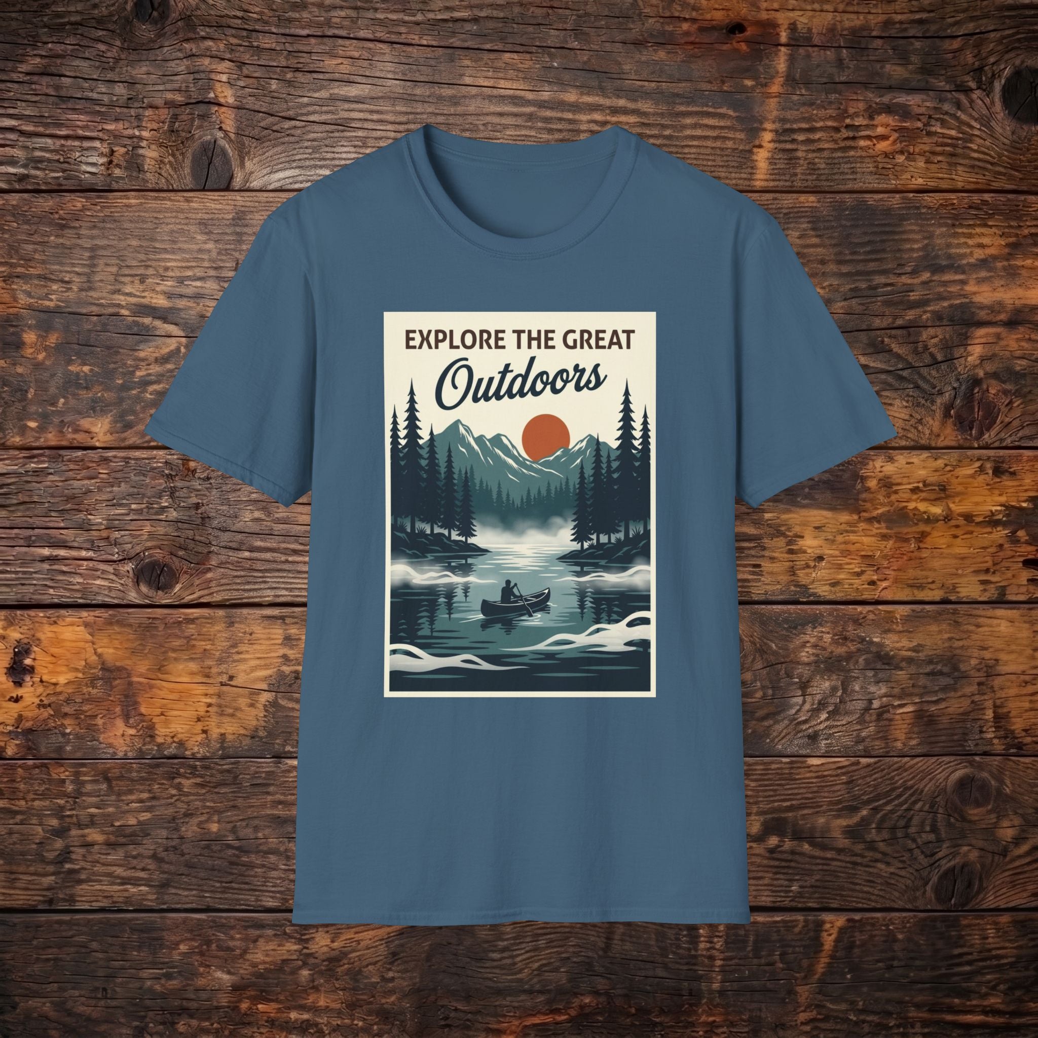Explore The Great Outdoors T-Shirt — Vintage Mountain Camping Tee
