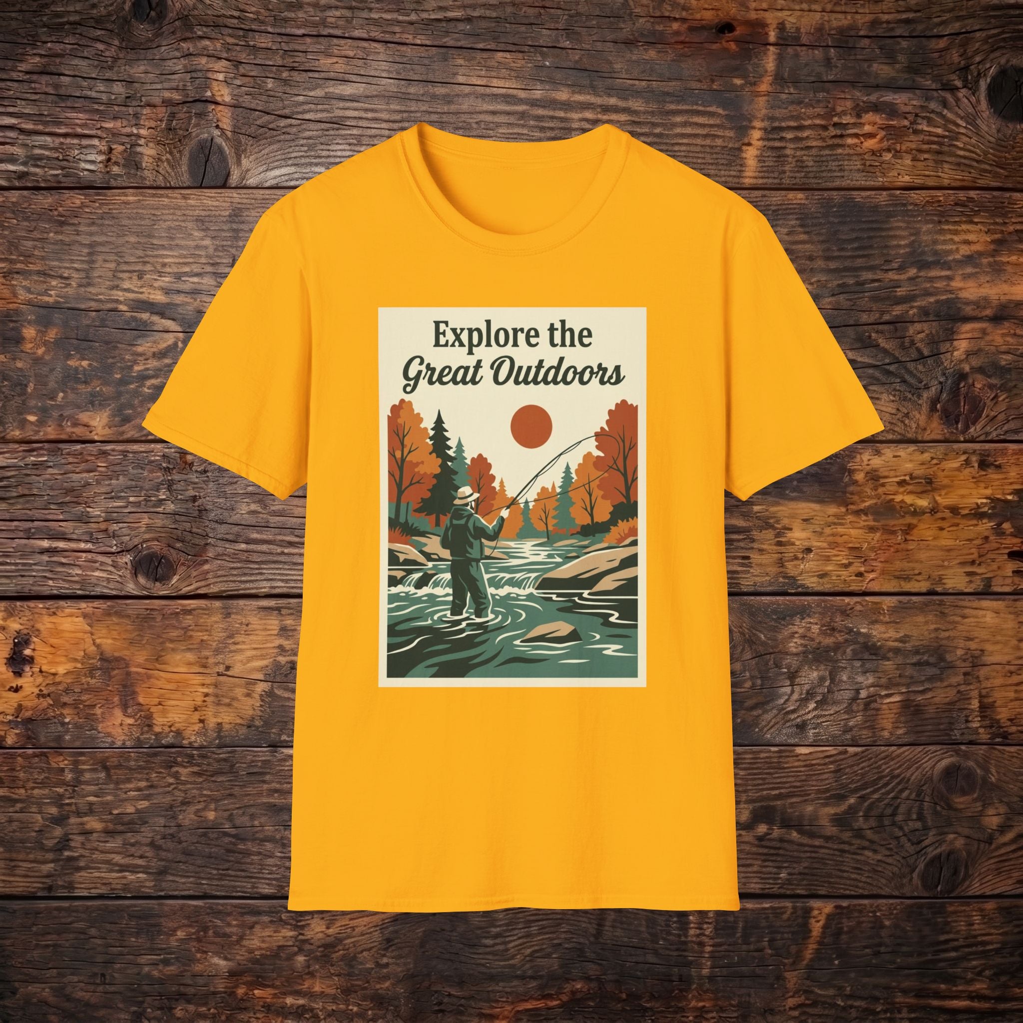 Explore the Great Outdoors T-Shirt — Retro Fishing Nature Tee