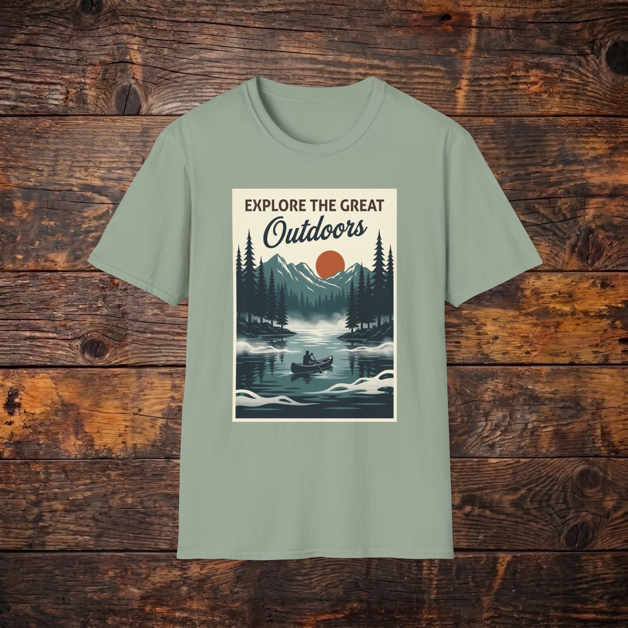 Explore The Great Outdoors T-Shirt — Vintage Mountain Camping Tee