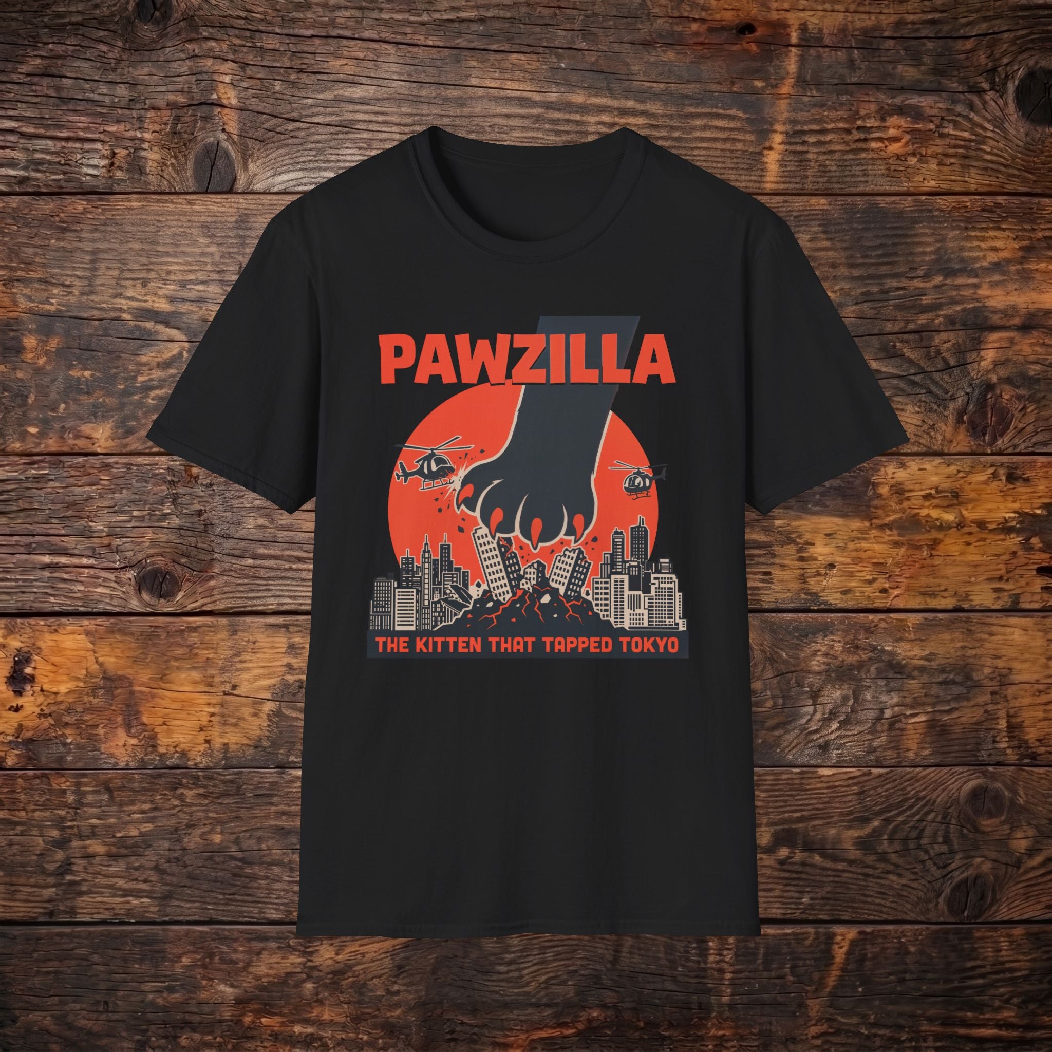 Pawzilla T-Shirt — Retro Monster Paw Graphic Tee