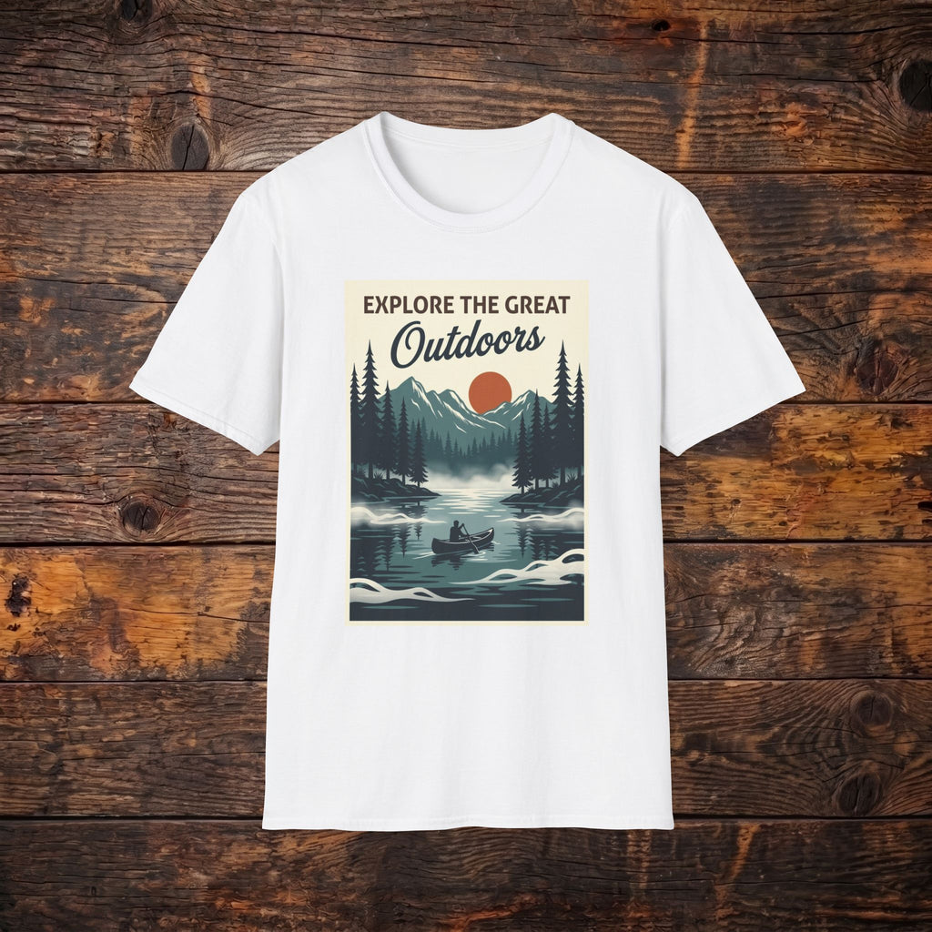Explore The Great Outdoors T-Shirt — Vintage Mountain Camping Tee