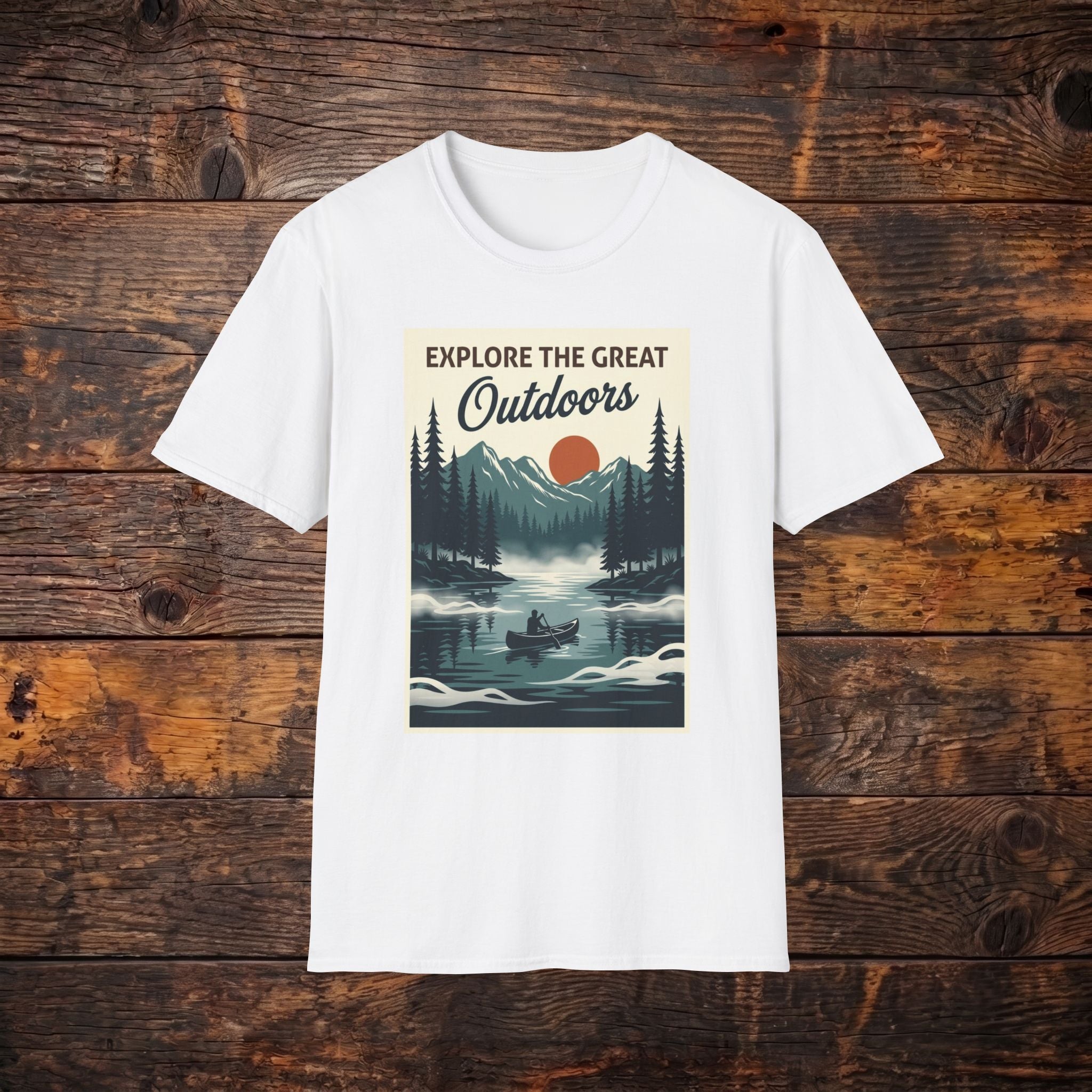 Explore The Great Outdoors T-Shirt — Vintage Mountain Camping Tee