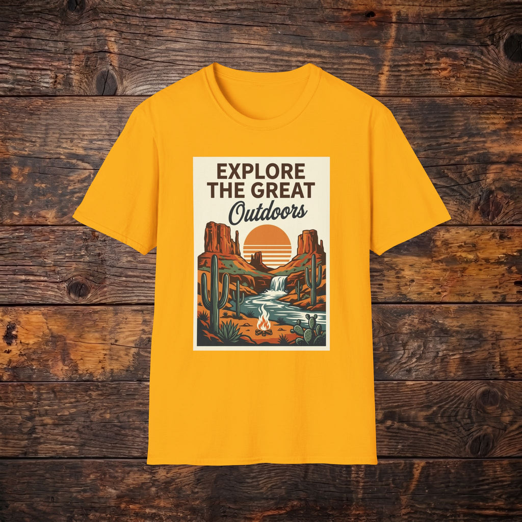 Explore The Great Outdoors T-Shirt — Retro Desert Adventure Tee