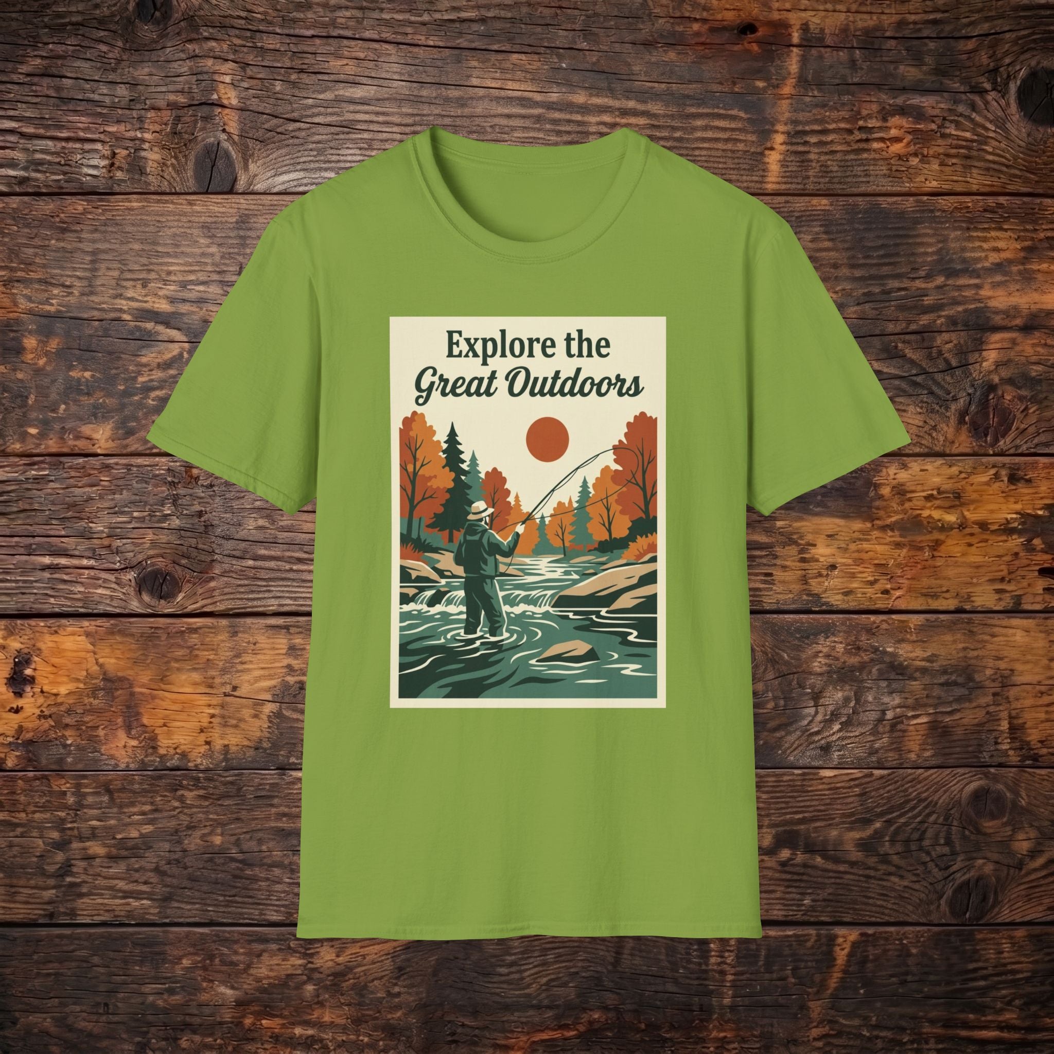 Explore the Great Outdoors T-Shirt — Retro Fishing Nature Tee