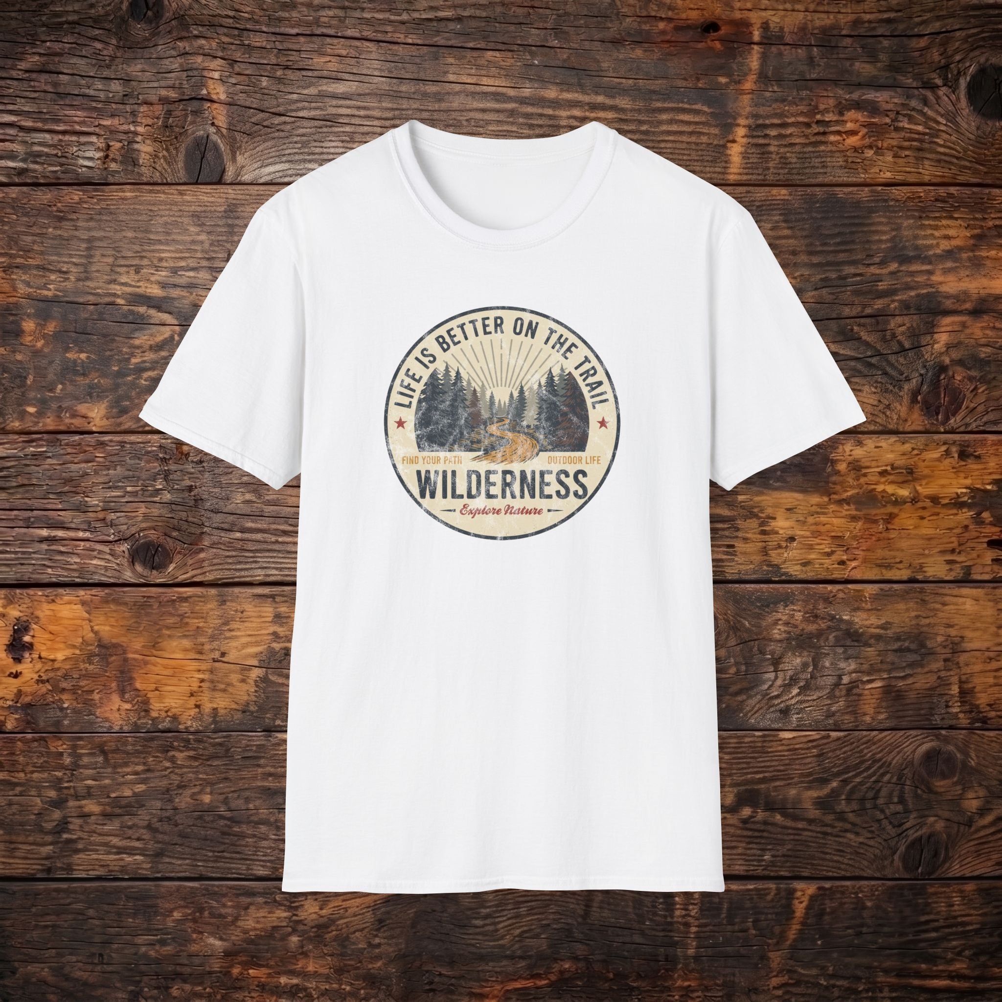 Wilderness Trail T-Shirt — "Life Is Better On The Trail" Vintage Outdoor Tee
