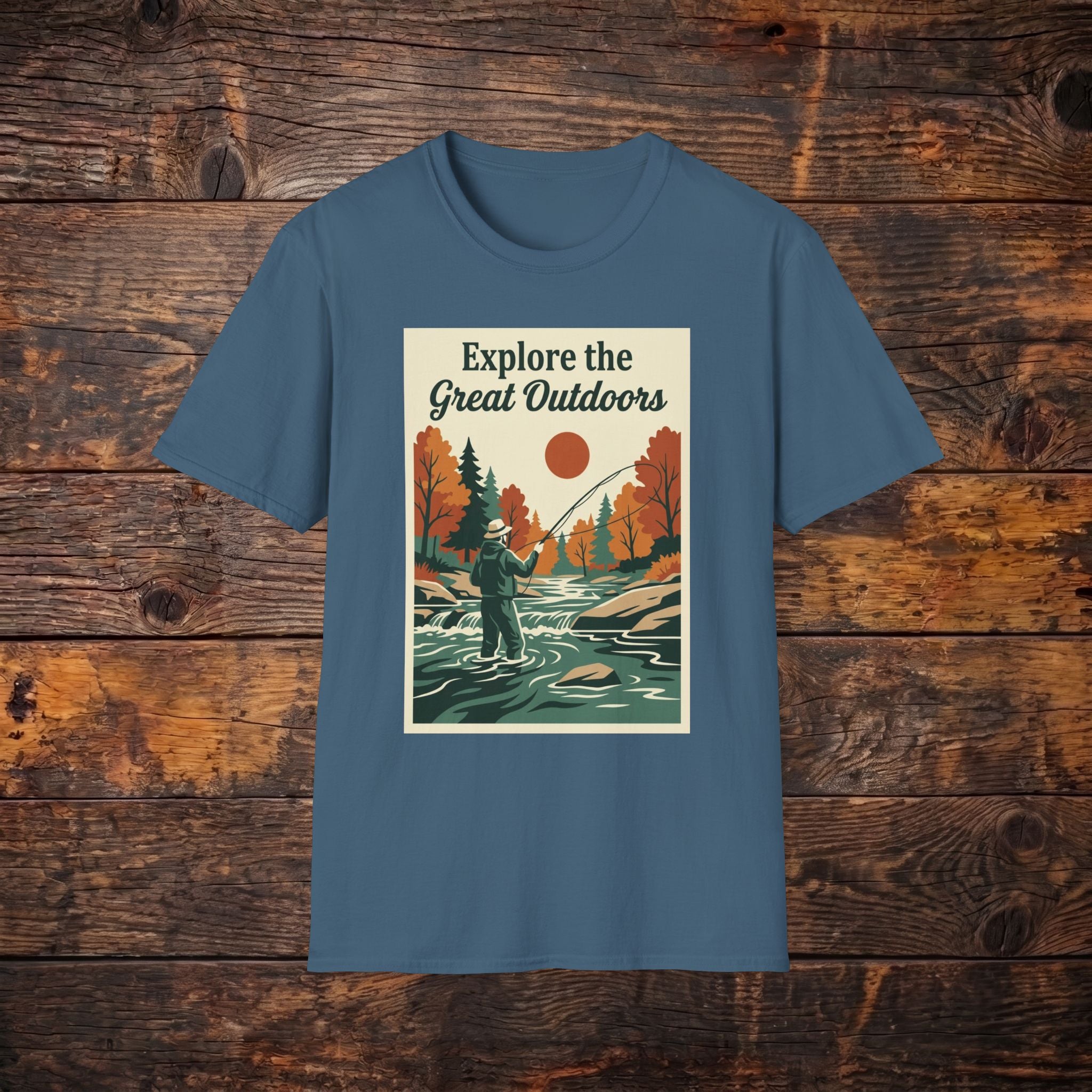 Explore the Great Outdoors T-Shirt — Retro Fishing Nature Tee