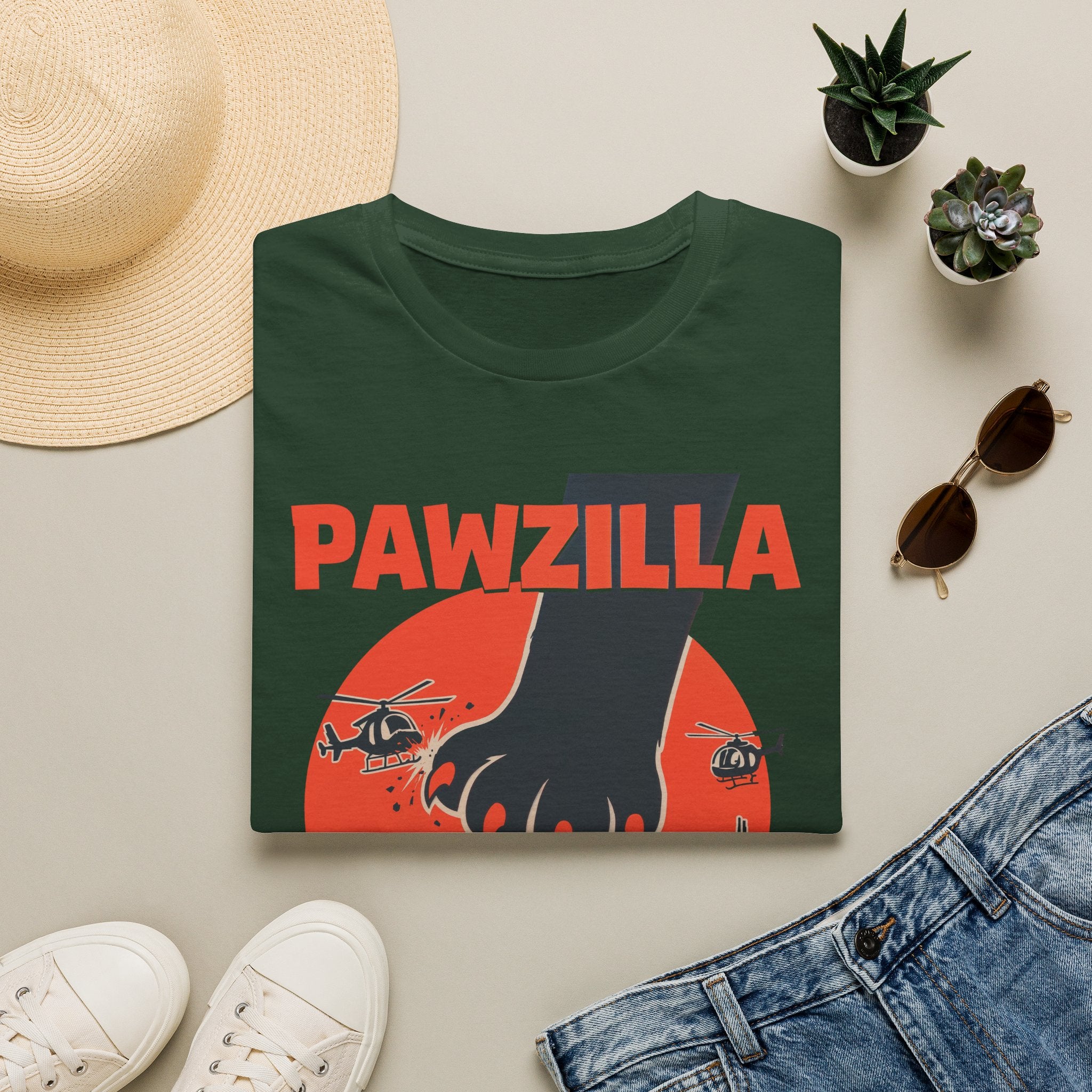 Pawzilla T-Shirt — Retro Monster Paw Graphic Tee