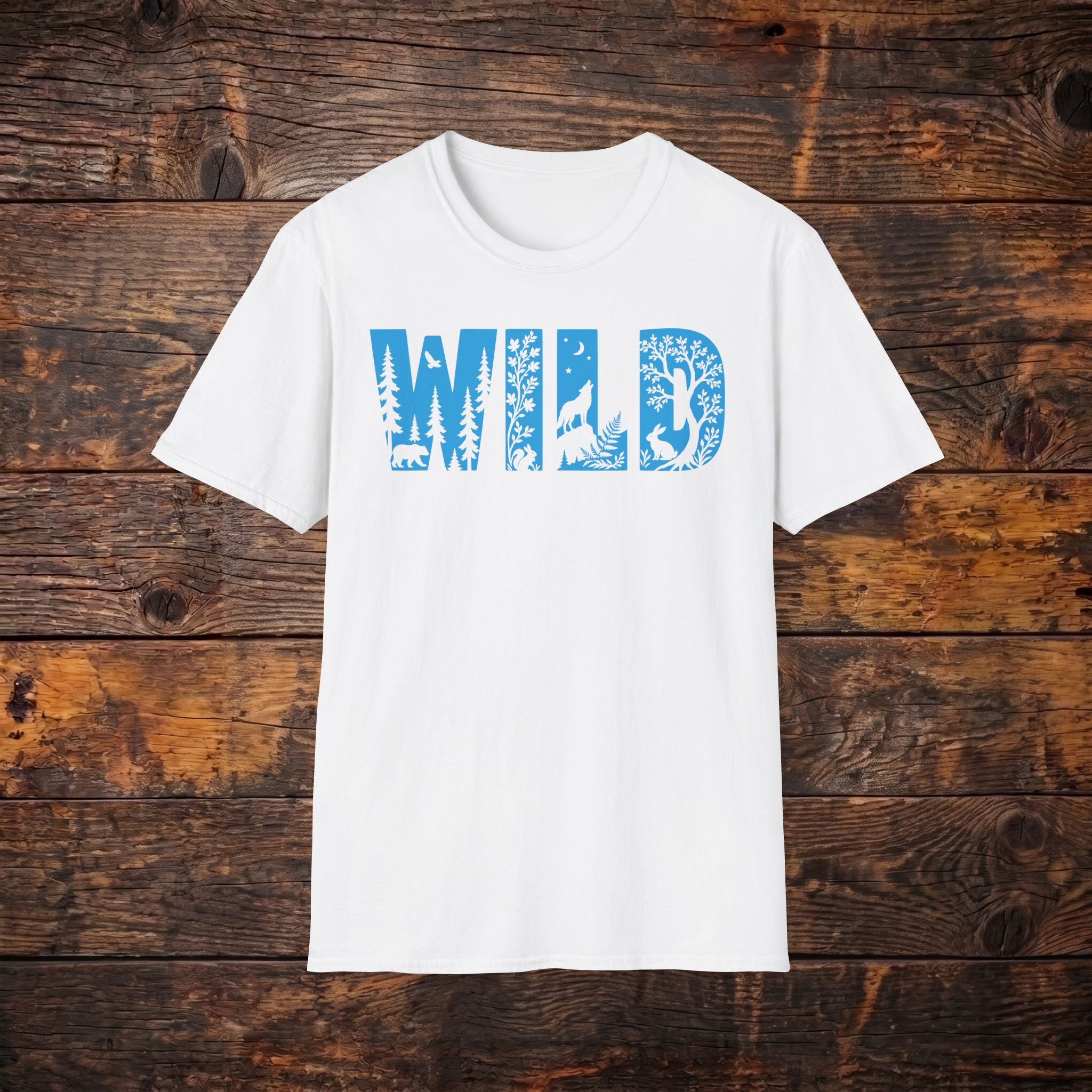 WILD Nature Graphic T-Shirt — Blue Wilderness Lettering