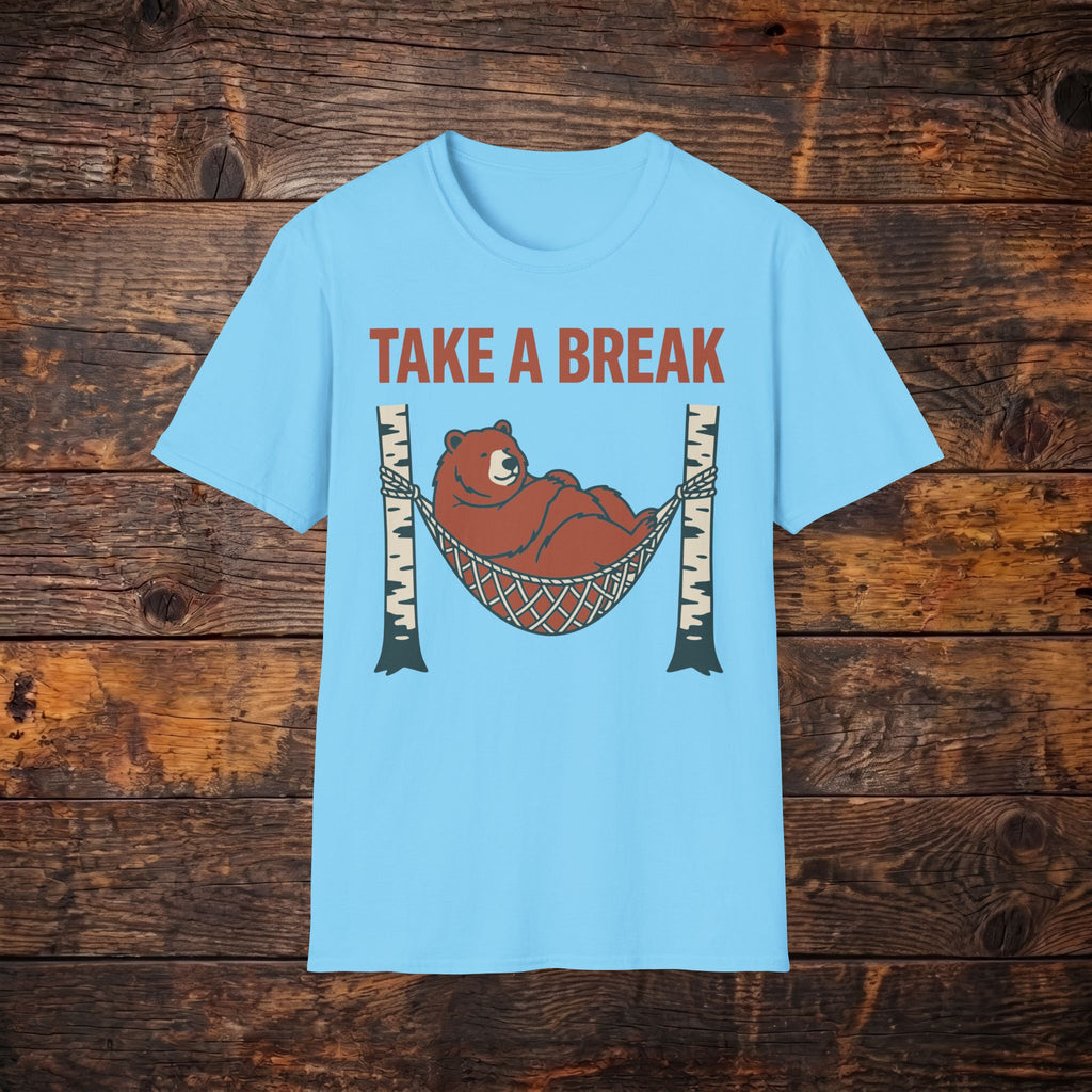 Take A Break Bear T-Shirt — Relaxing Hammock Graphic Tee