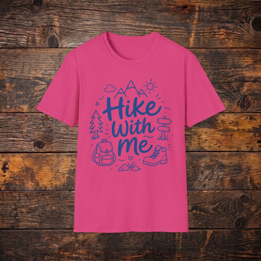 Hike With Me T‑Shirt — Outdoor Hiking Graphic Tee for Trail Lovers
