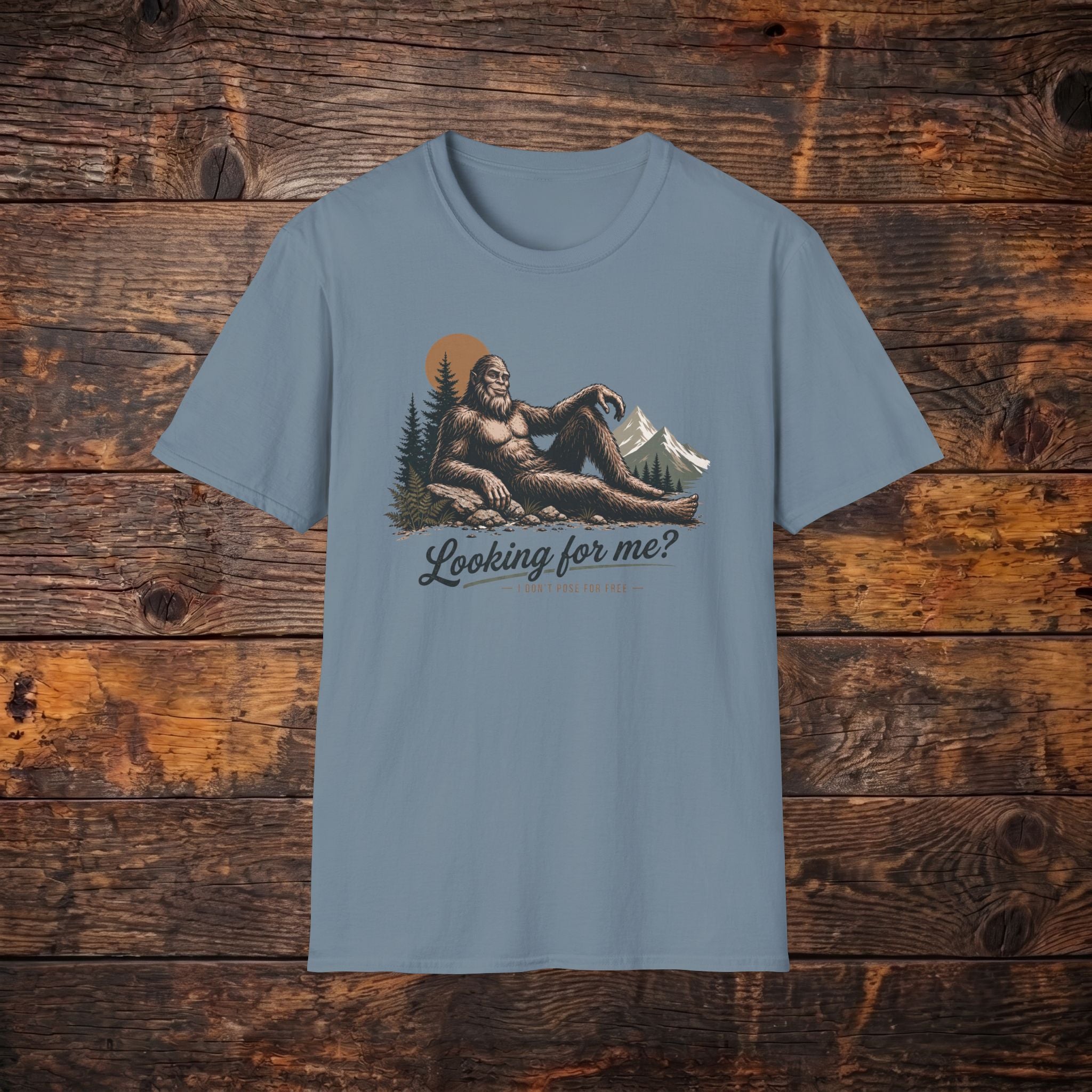 Bigfoot Graphic T-Shirt — 'Looking for Me?' Retro Mountain Sasquatch Tee